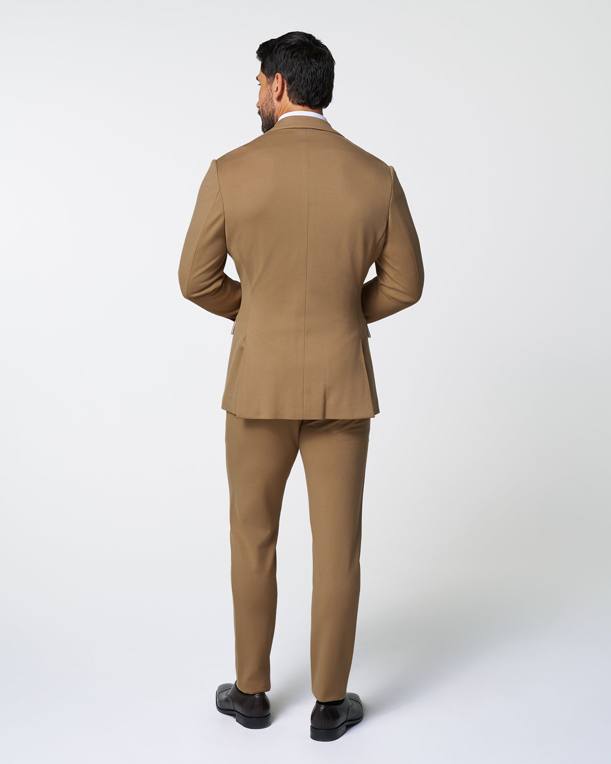 Athletic Fit Stretch Suit - Solid Dark Tan