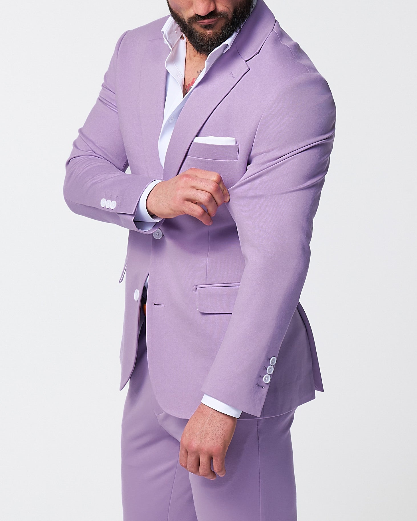 Athletic Fit Stretch Suit - Solid Lilac