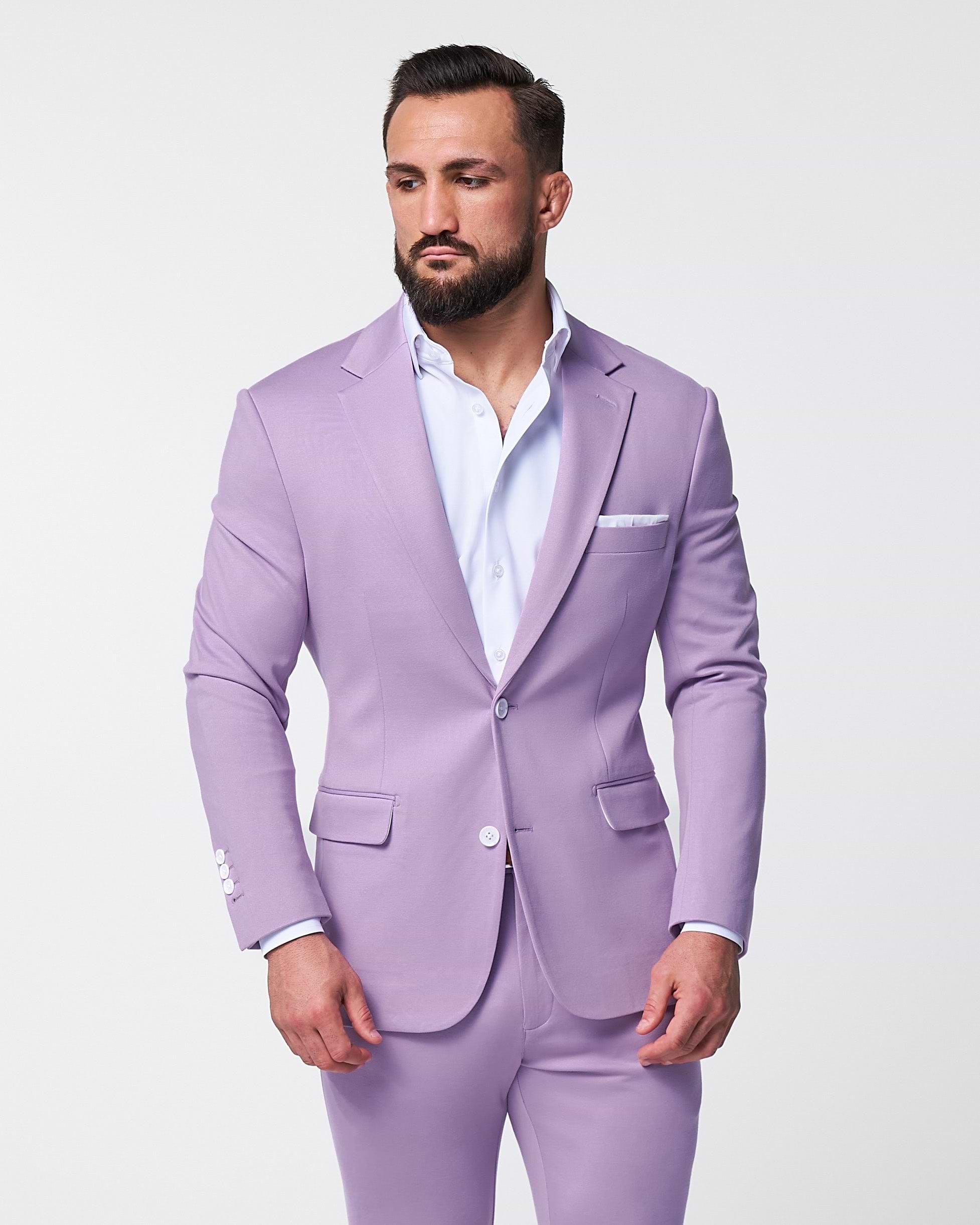 Athletic Fit Stretch Suit - Solid Lilac