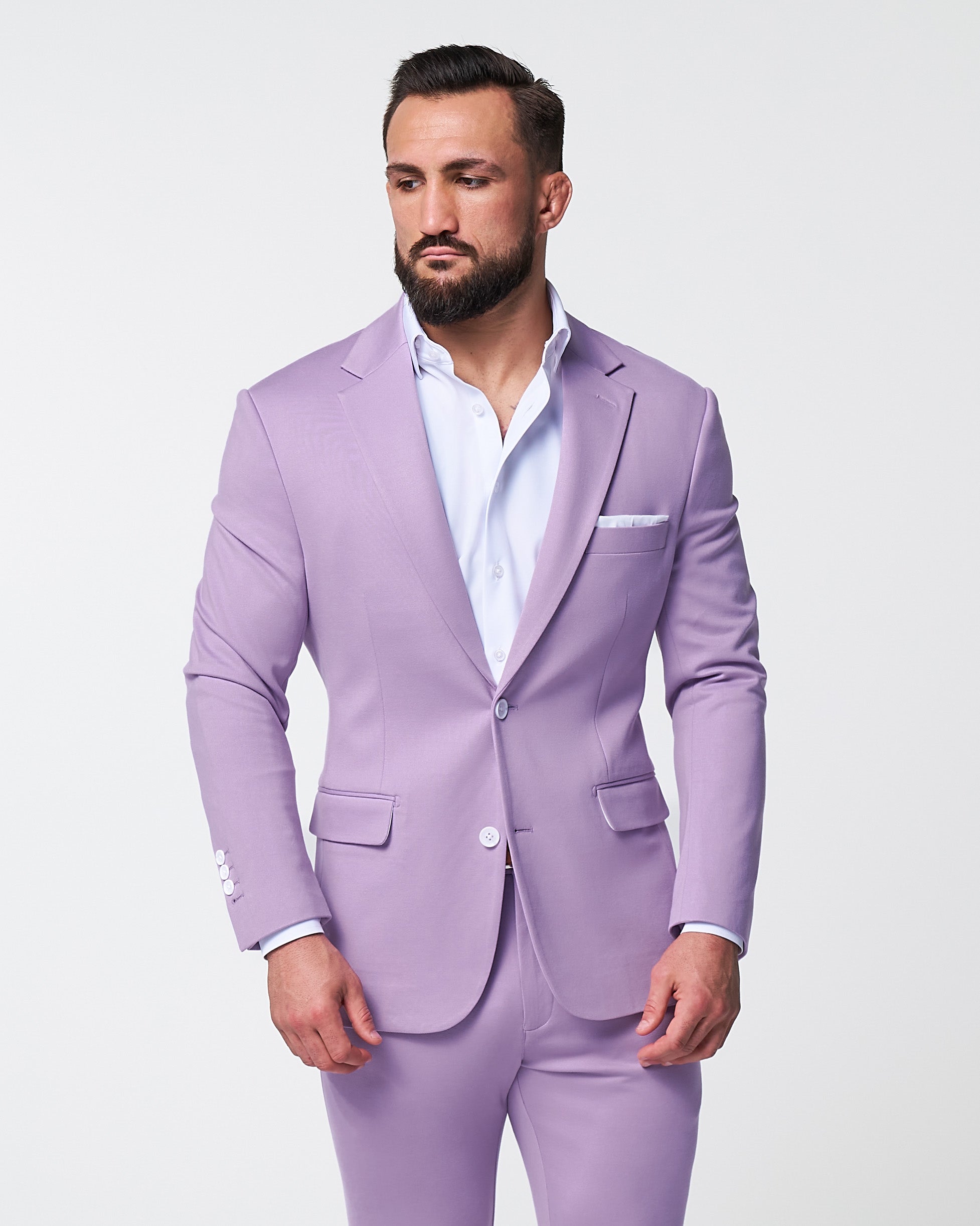 Athletic Fit Stretch Suit - Solid Lilac