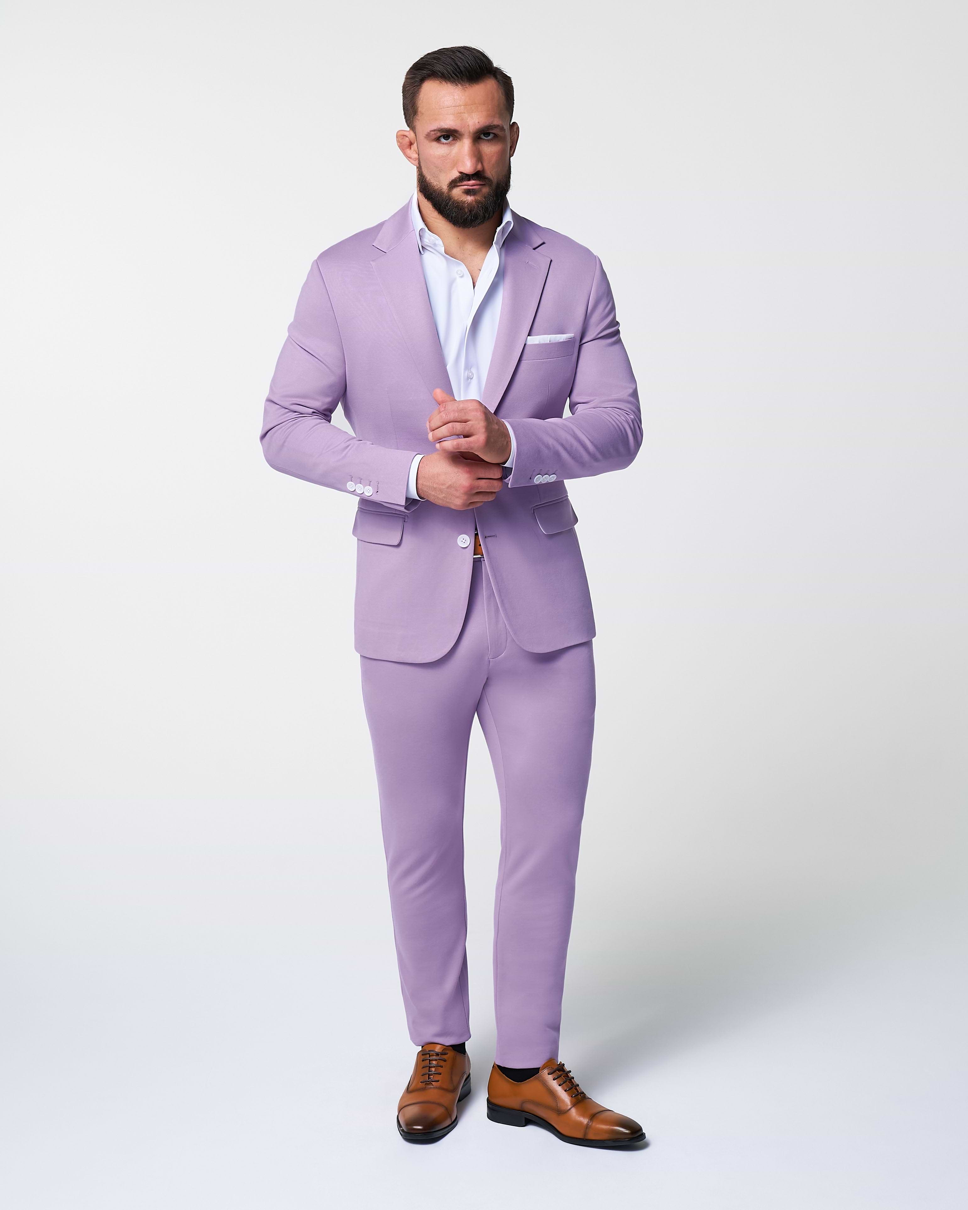 Athletic Fit Stretch Suit - Solid Lilac