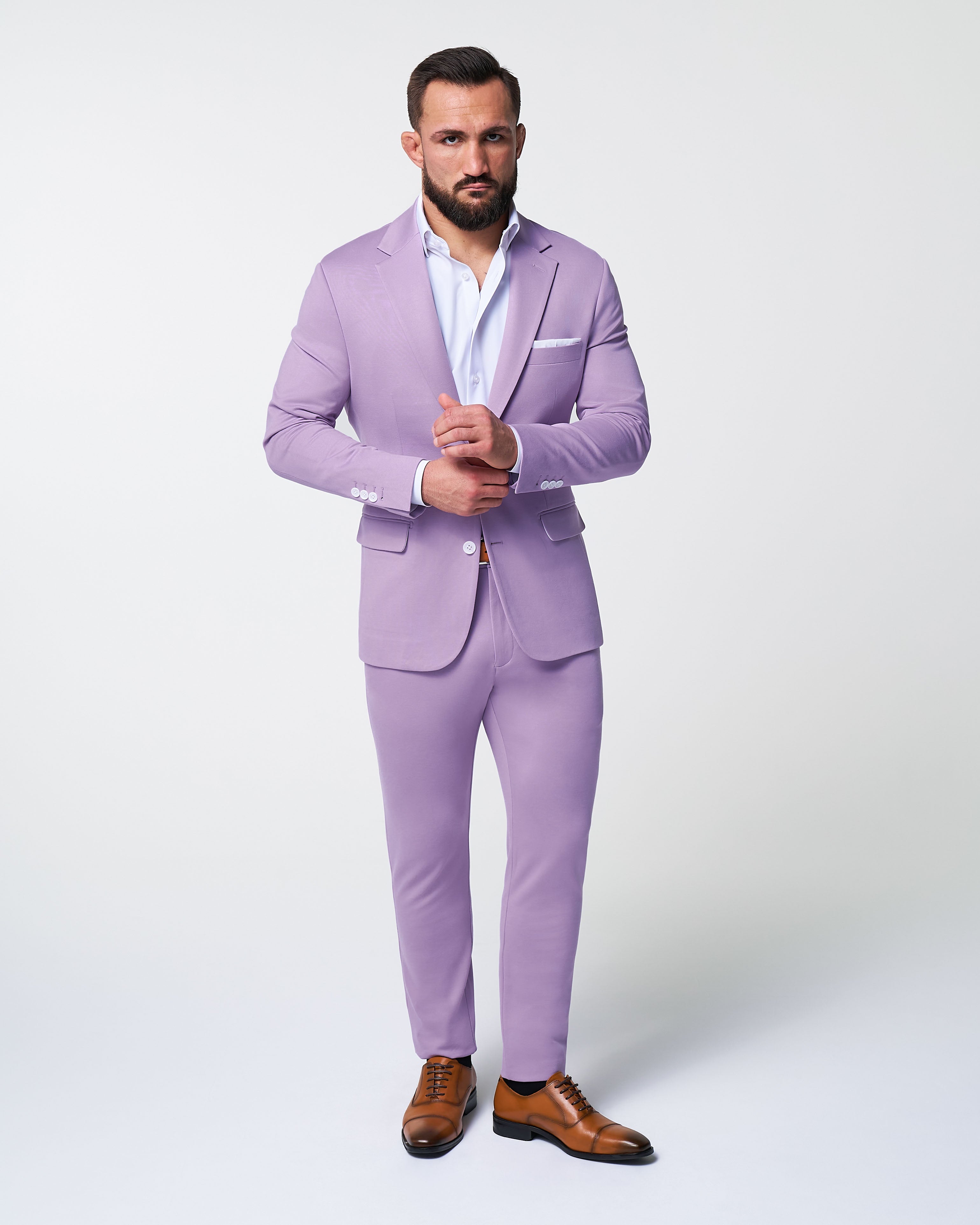Athletic Fit Stretch Suit - Solid Lilac