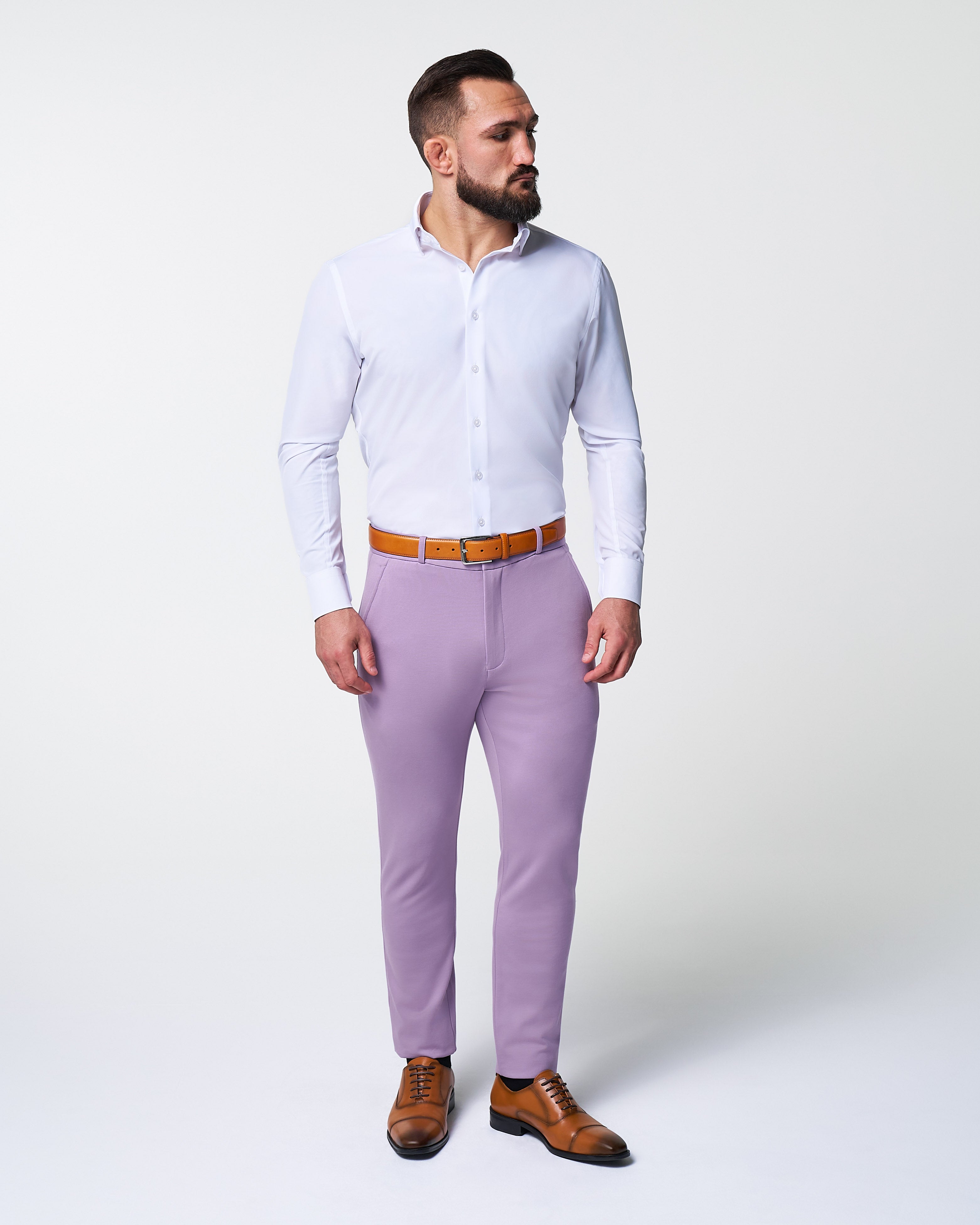 Athletic Fit Stretch Suit - Solid Lilac