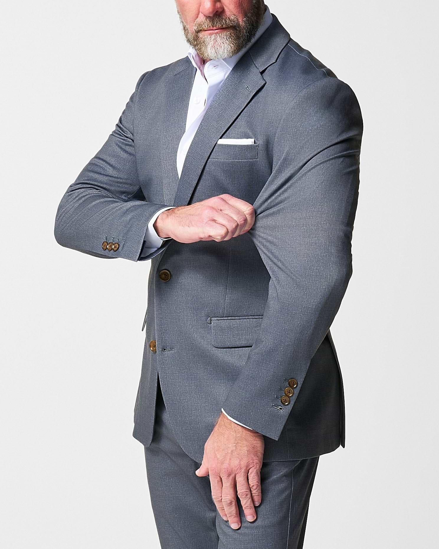 Athletic Fit Stretch Suit - Textured Cobalt