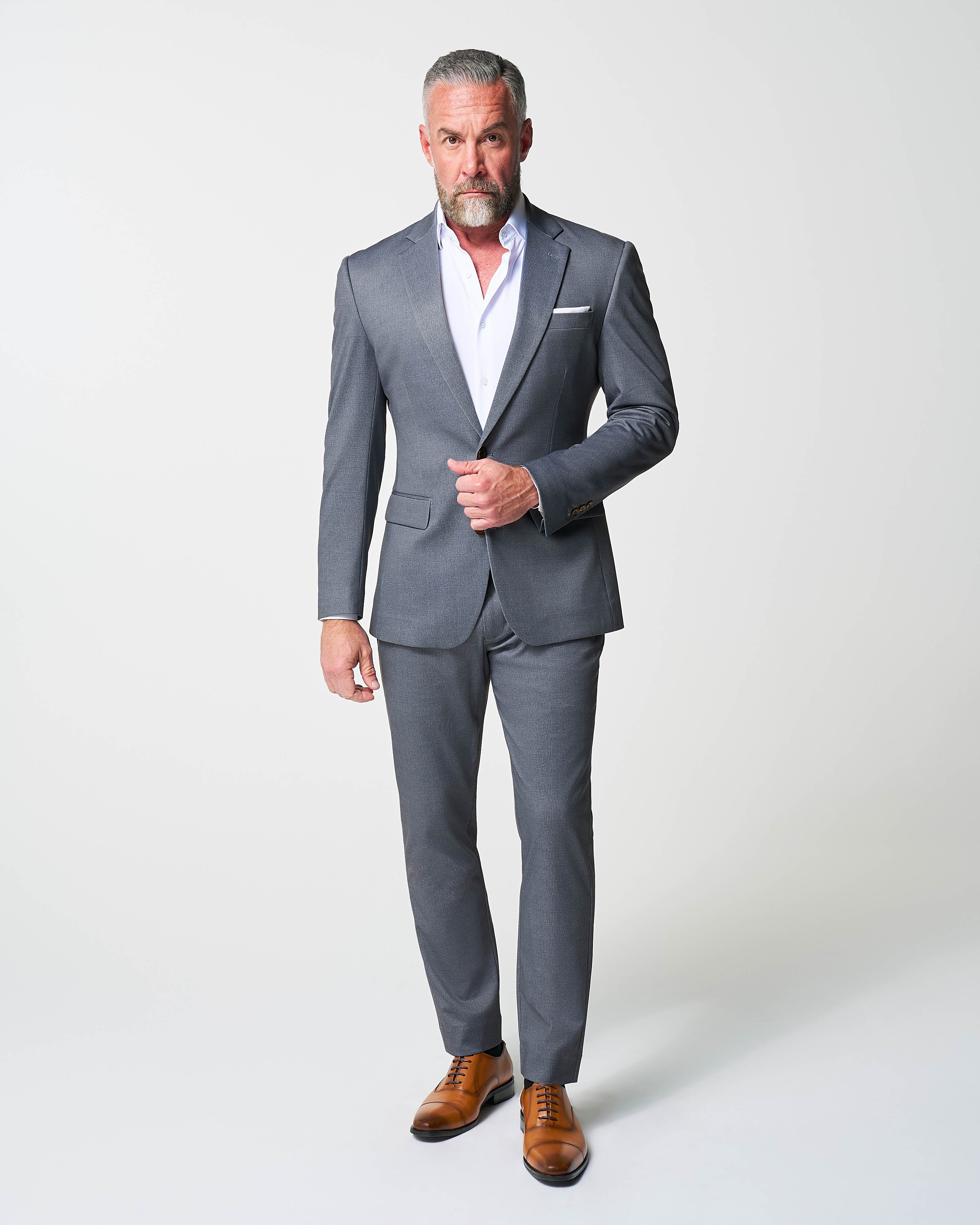 Athletic Fit Stretch Suit - Textured Cobalt