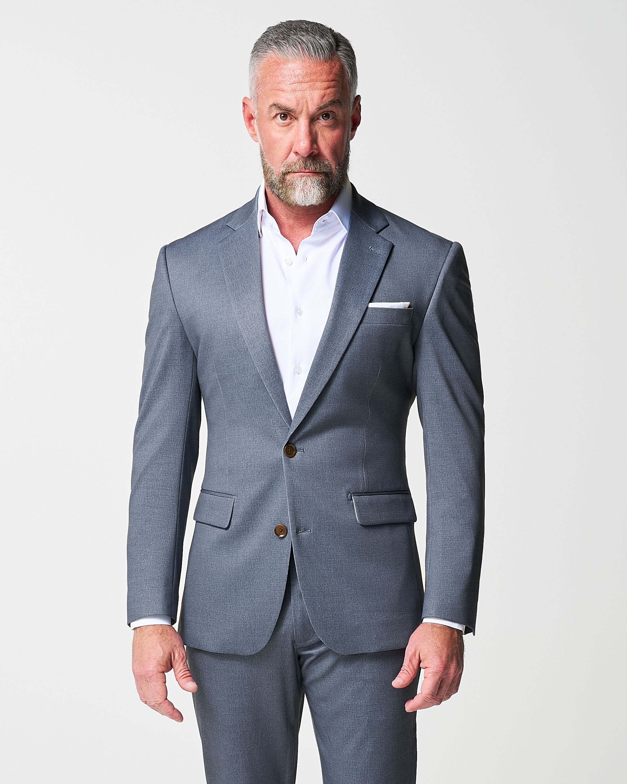 Athletic Fit Stretch Suit - Textured Cobalt