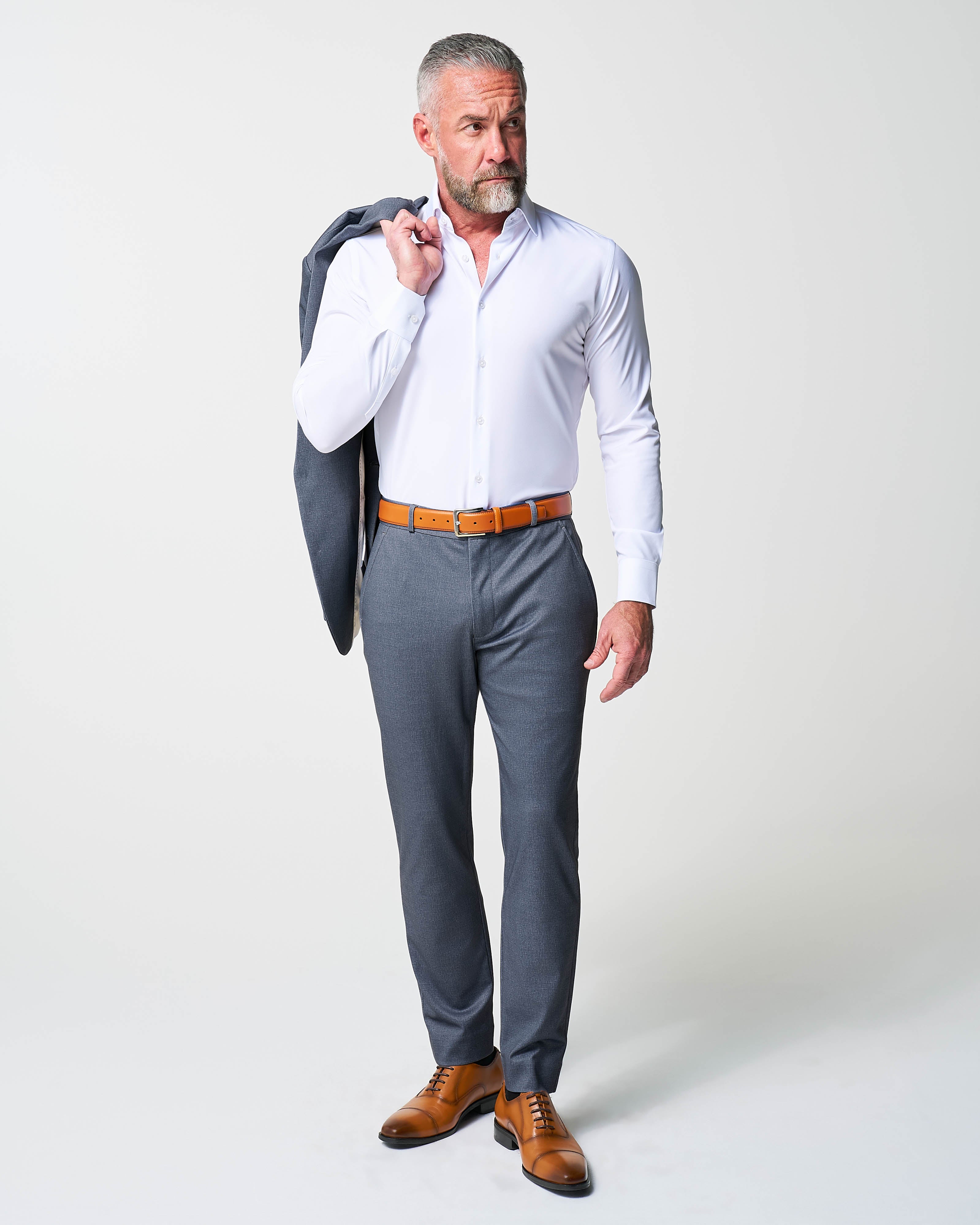 Athletic Fit Stretch Suit - Textured Cobalt