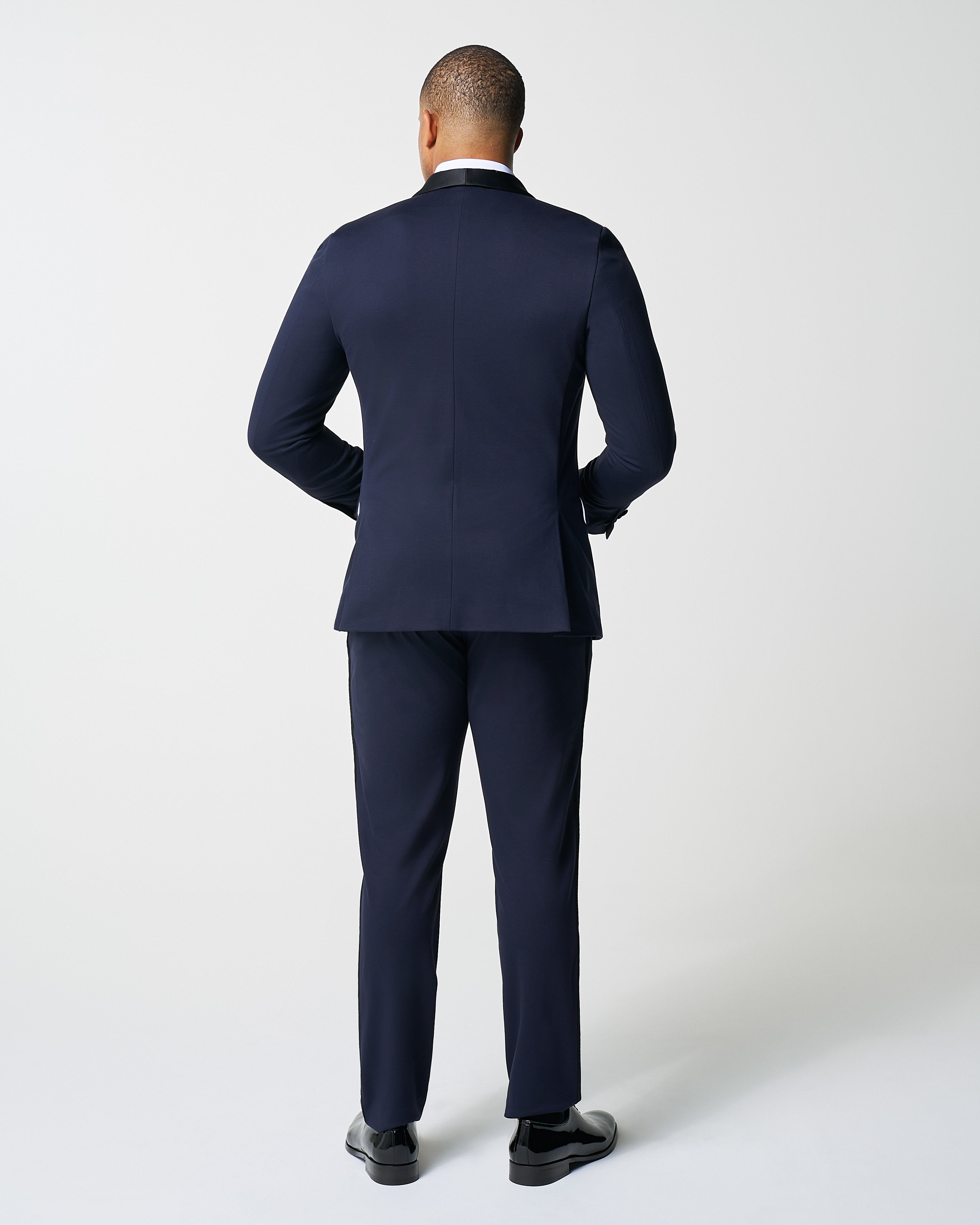 Athletic Fit Stretch Tuxedo - Navy with Shawl Lapel