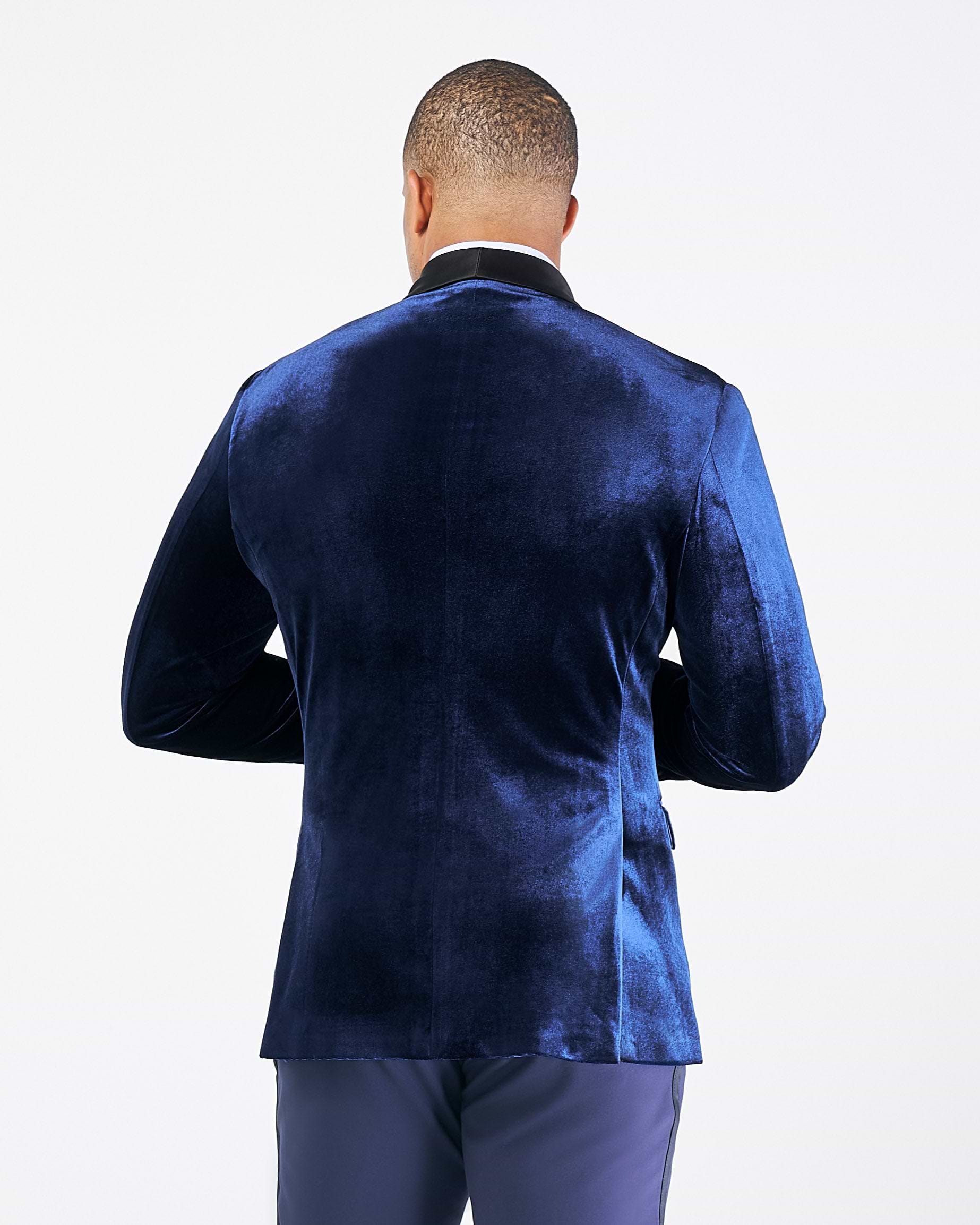 Athletic Fit Stretch Tuxedo Jacket - Blue Velvet