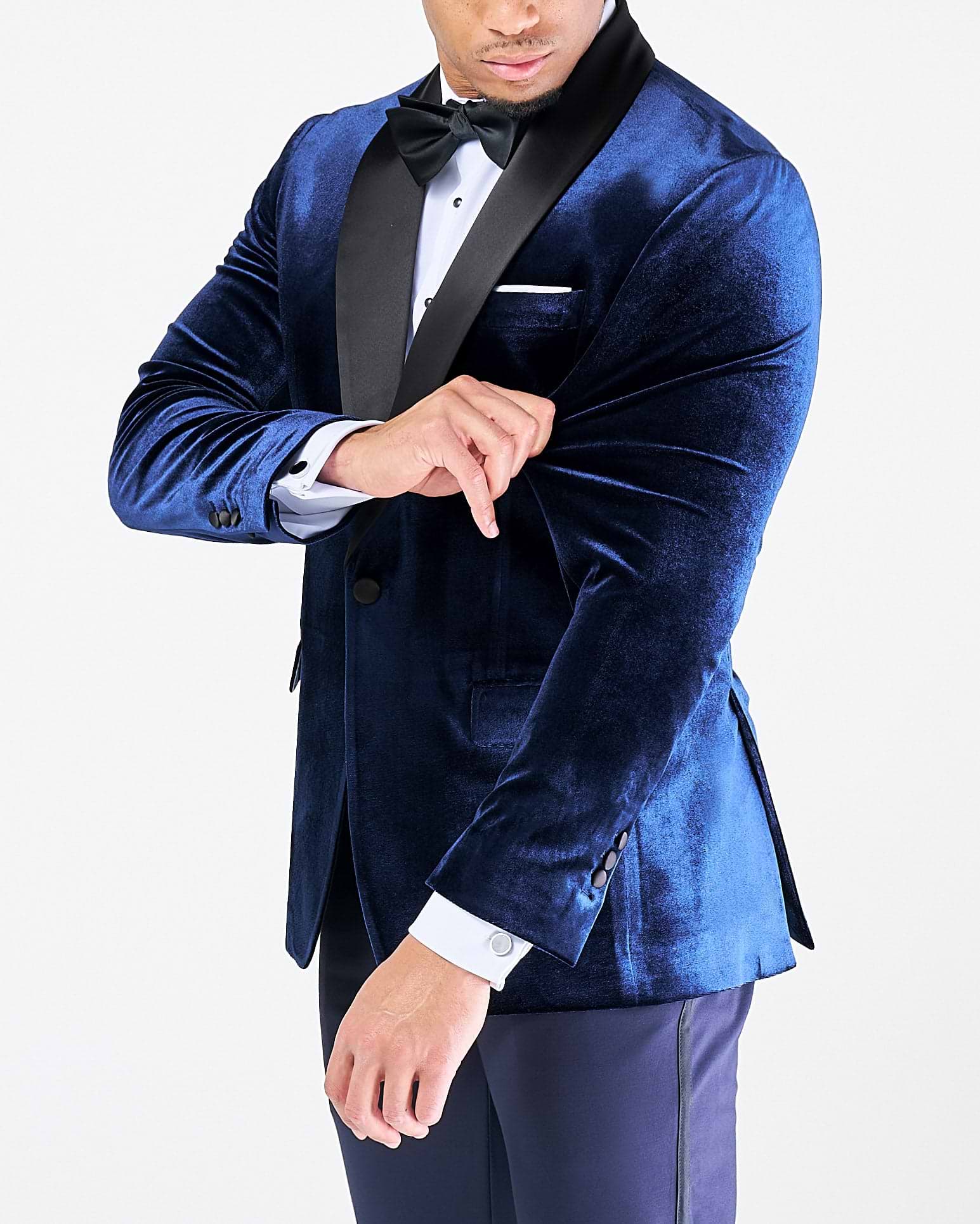 Athletic Fit Stretch Tuxedo Jacket - Blue Velvet