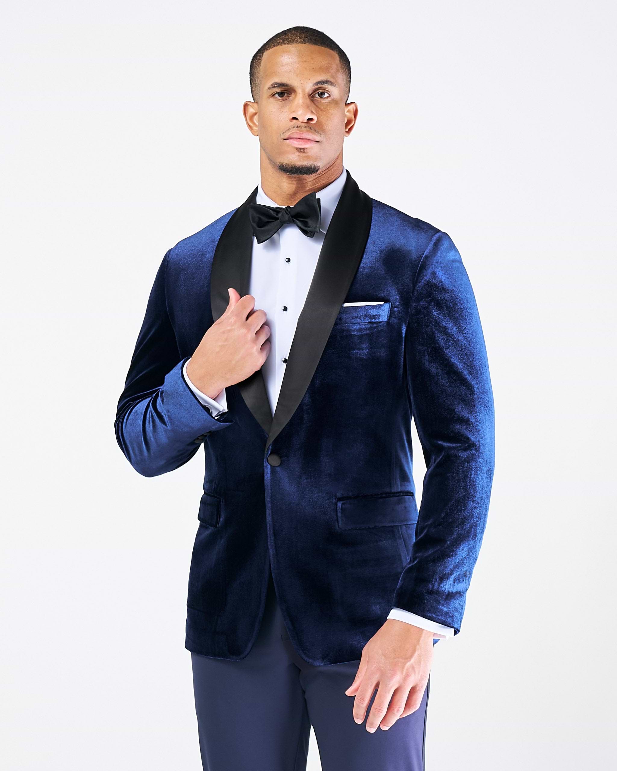 Athletic Fit Stretch Tuxedo Jacket - Blue Velvet