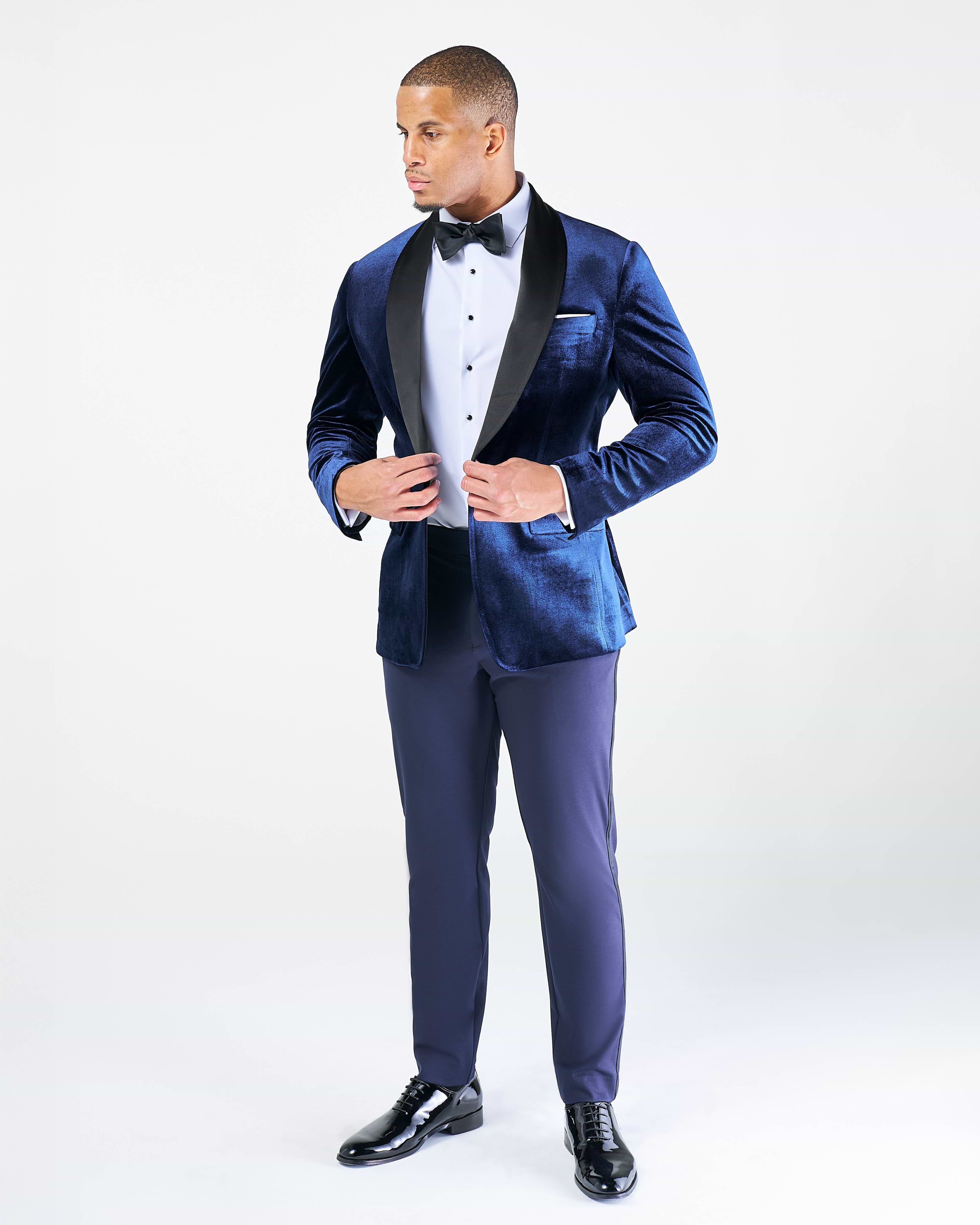 Athletic Fit Stretch Tuxedo Jacket - Blue Velvet