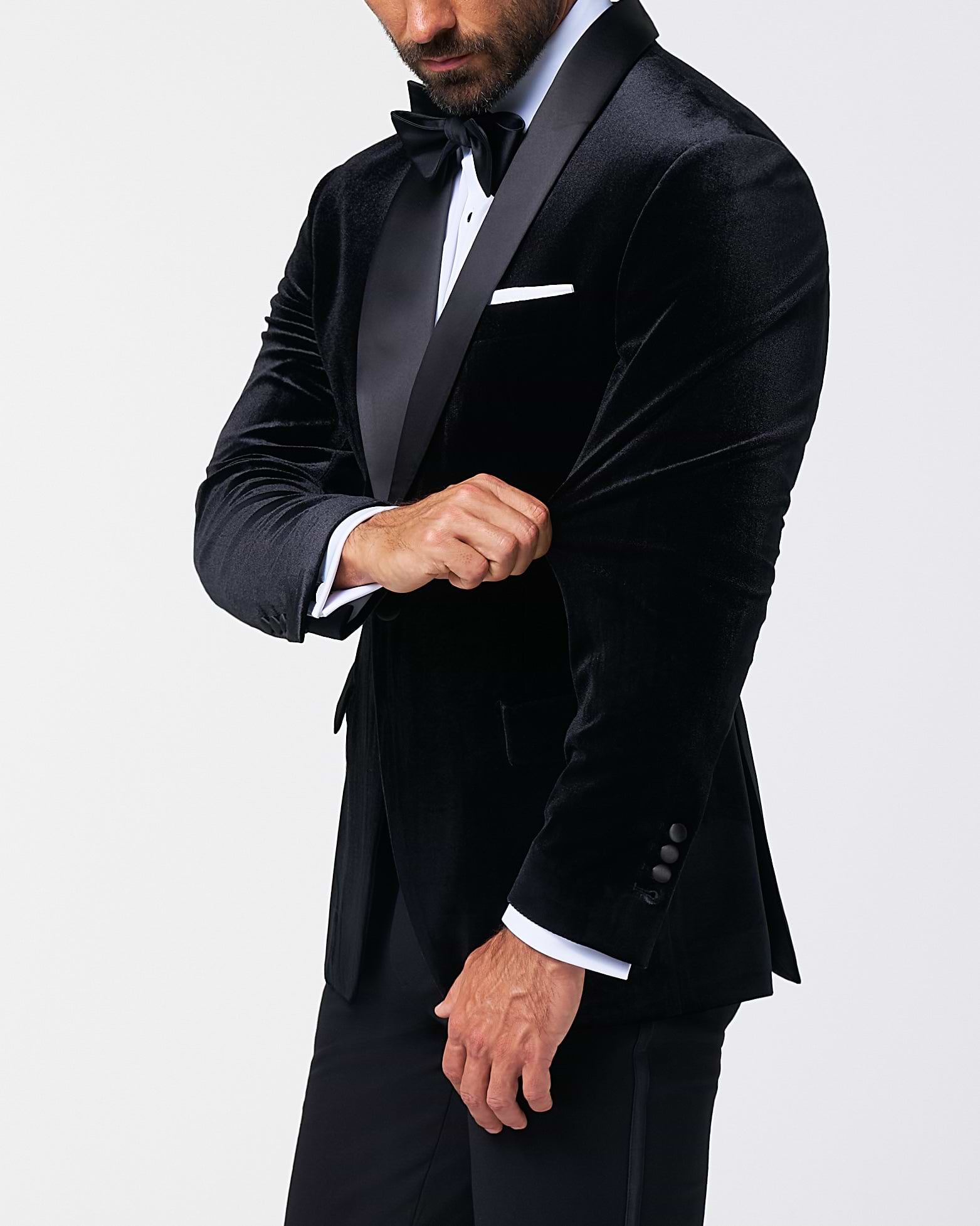 Athletic Fit Stretch Tuxedo Jacket - Black Velvet