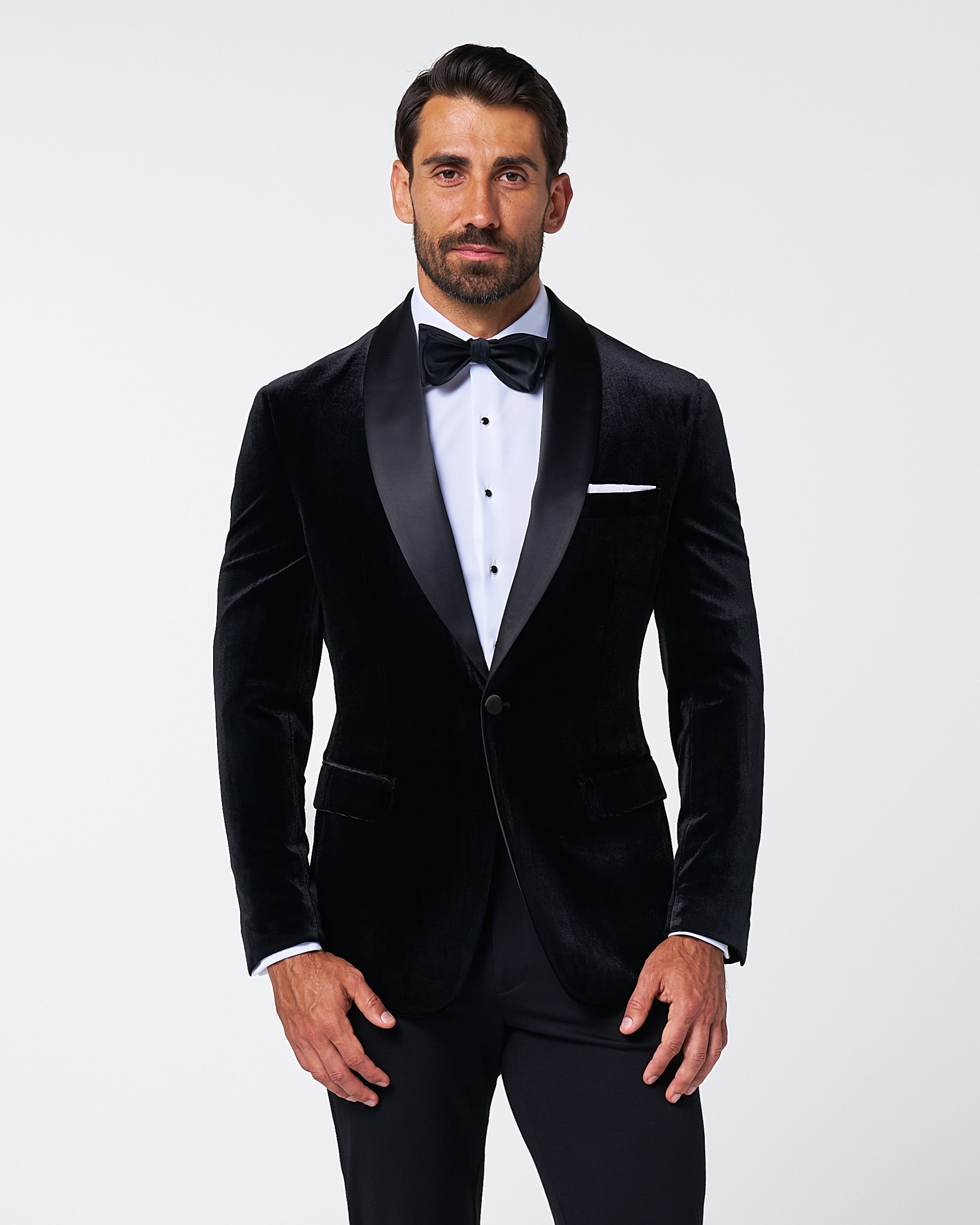 Athletic Fit Stretch Tuxedo Jacket - Black Velvet