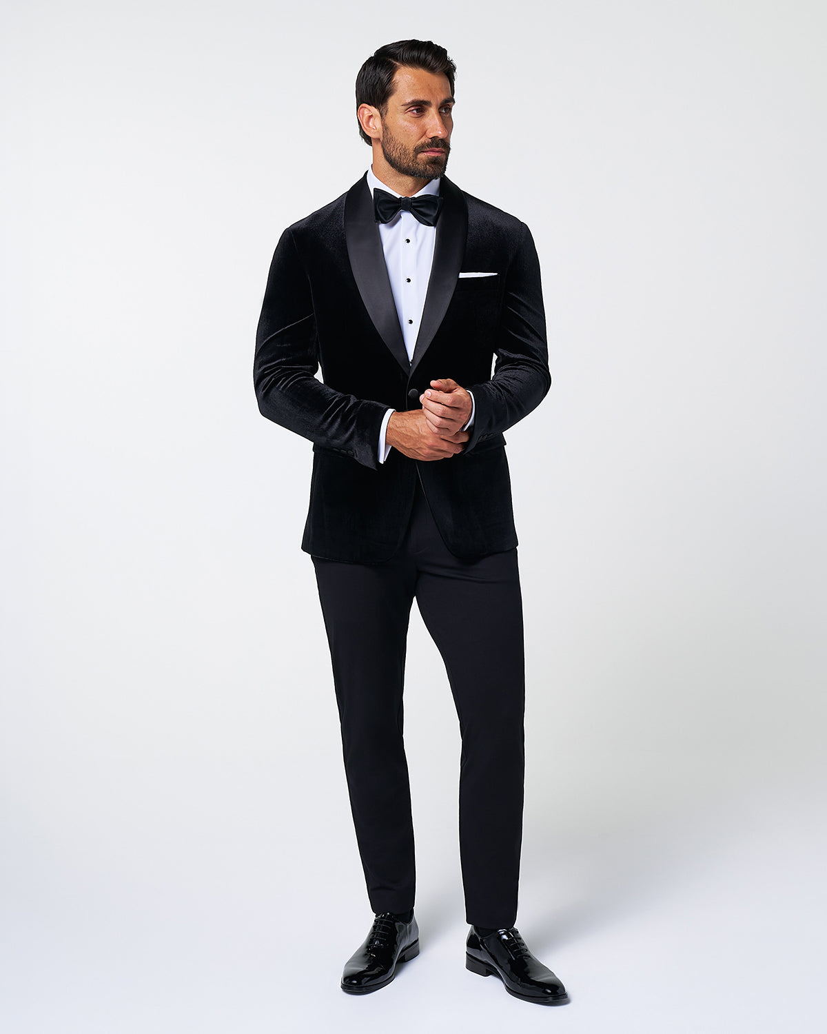 Athletic Fit Stretch Tuxedo Jacket - Black Velvet