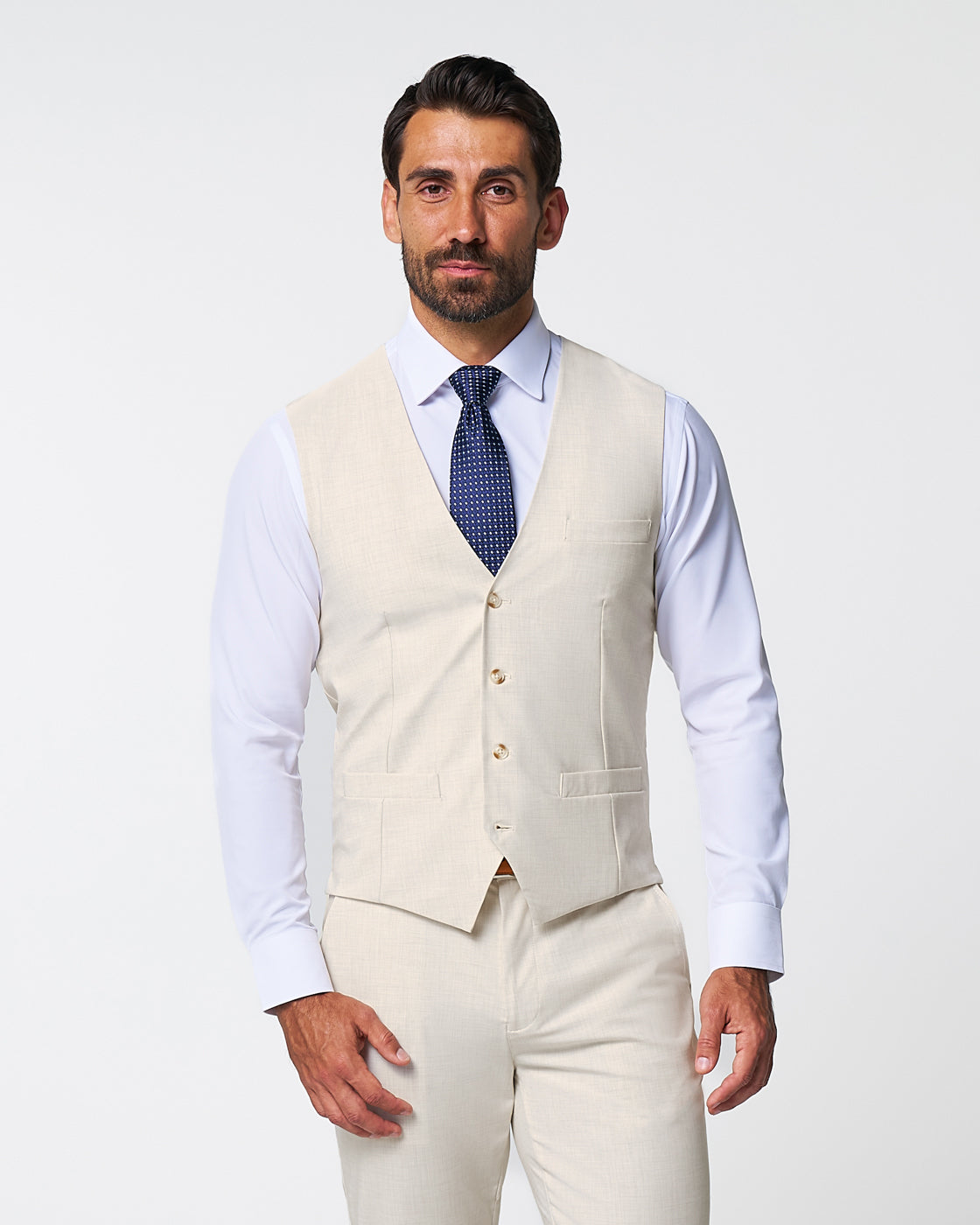 Athletic Fit Stretch Suit Vest - Lightweight Heathered Bamboo