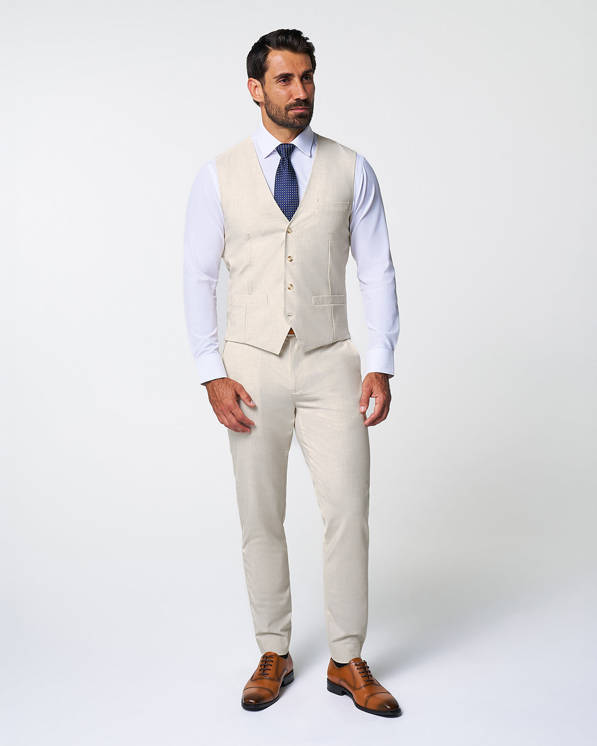 Athletic Fit Stretch Suit Vest - Lightweight Heathered Bamboo