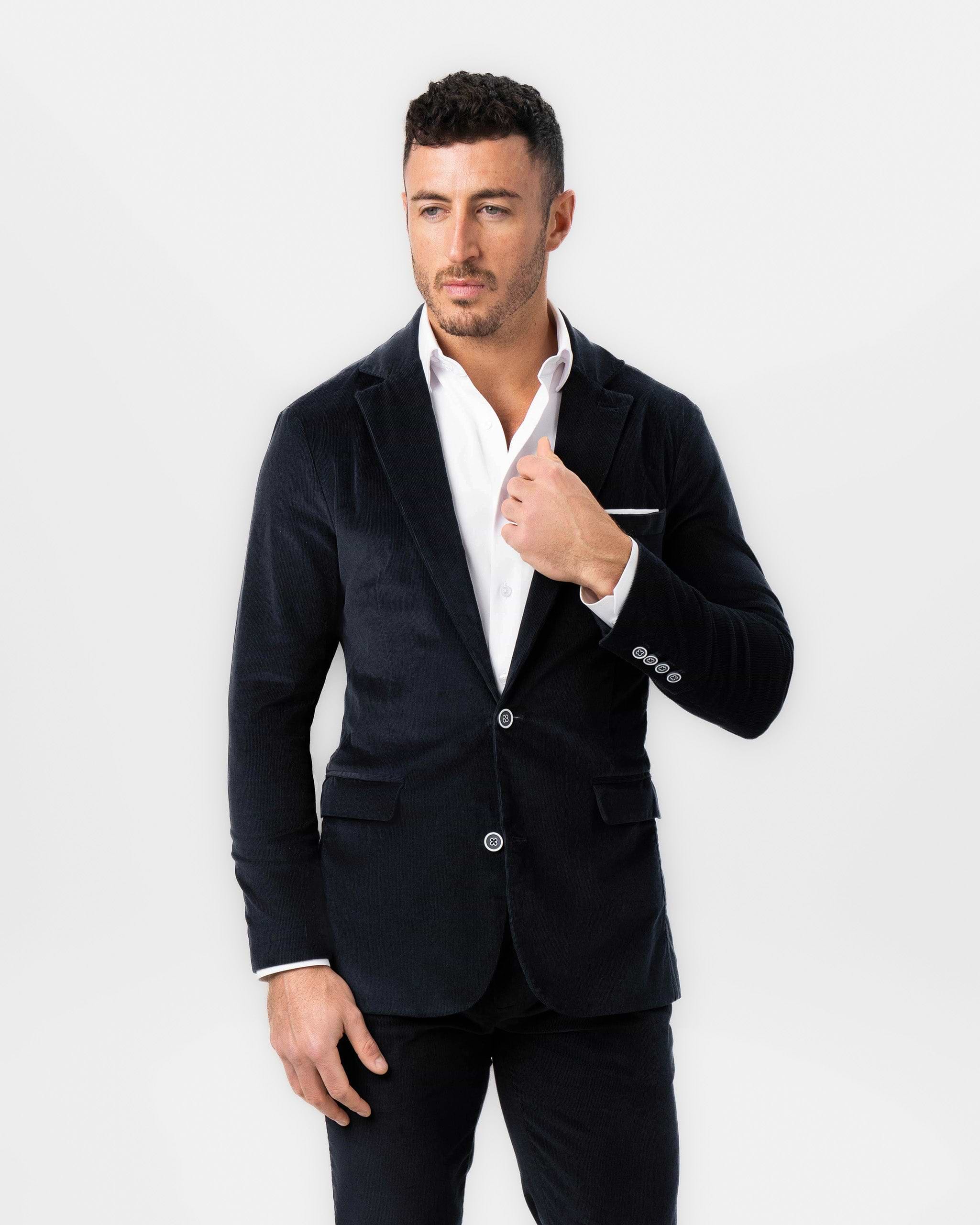 Unstructured Corduroy Suit - Dark Navy