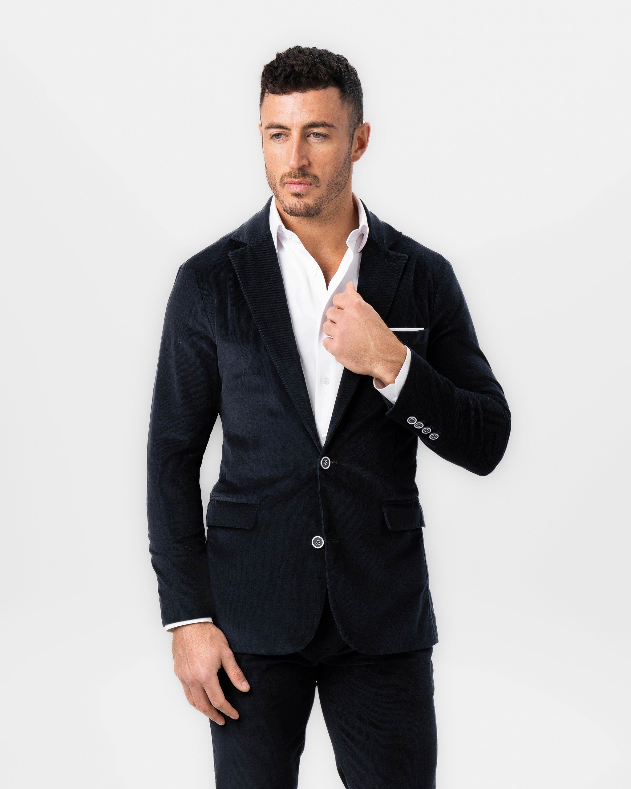 Unstructured Corduroy Suit - Dark Navy