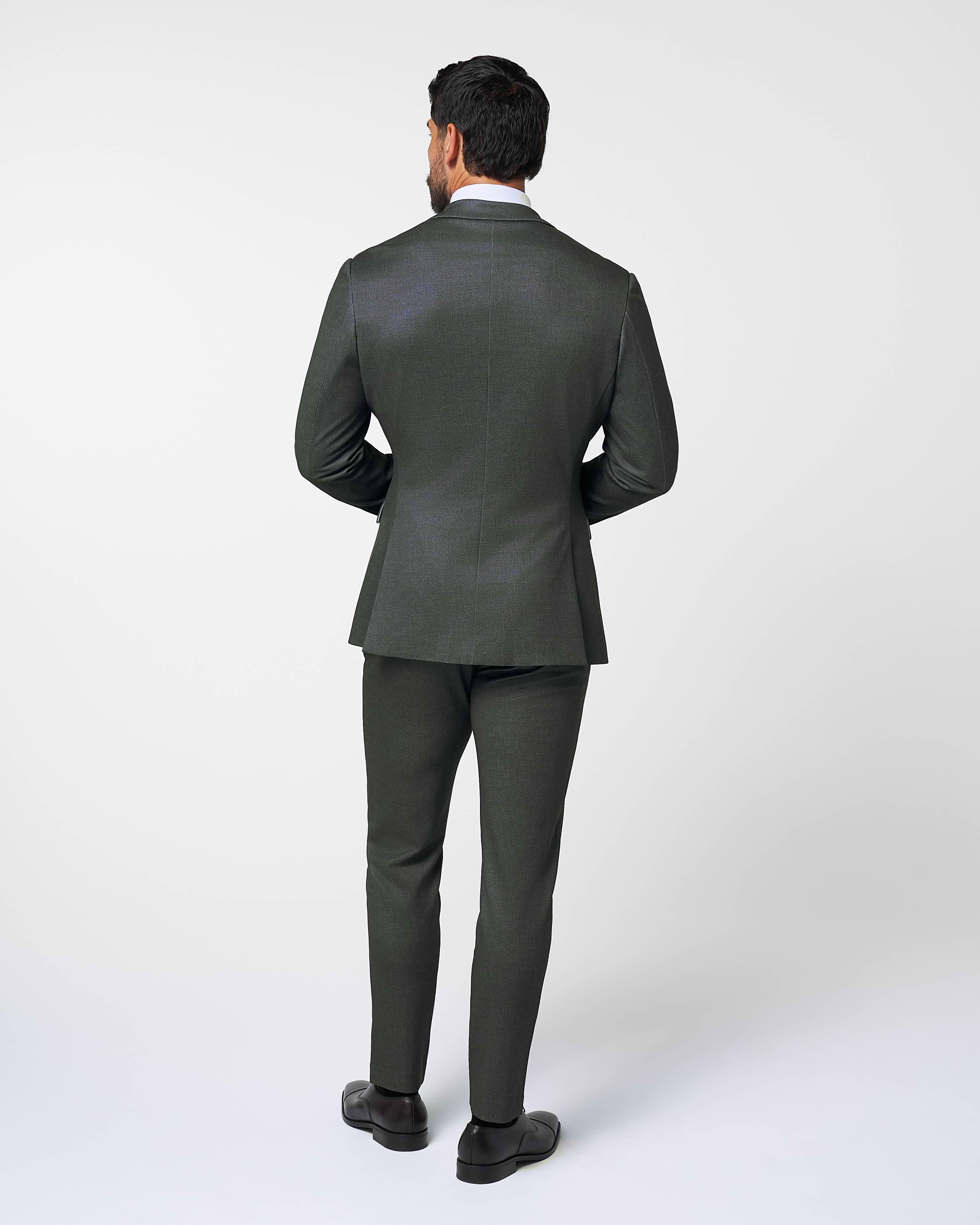 Athletic Fit Stretch Suit - Deep Olive