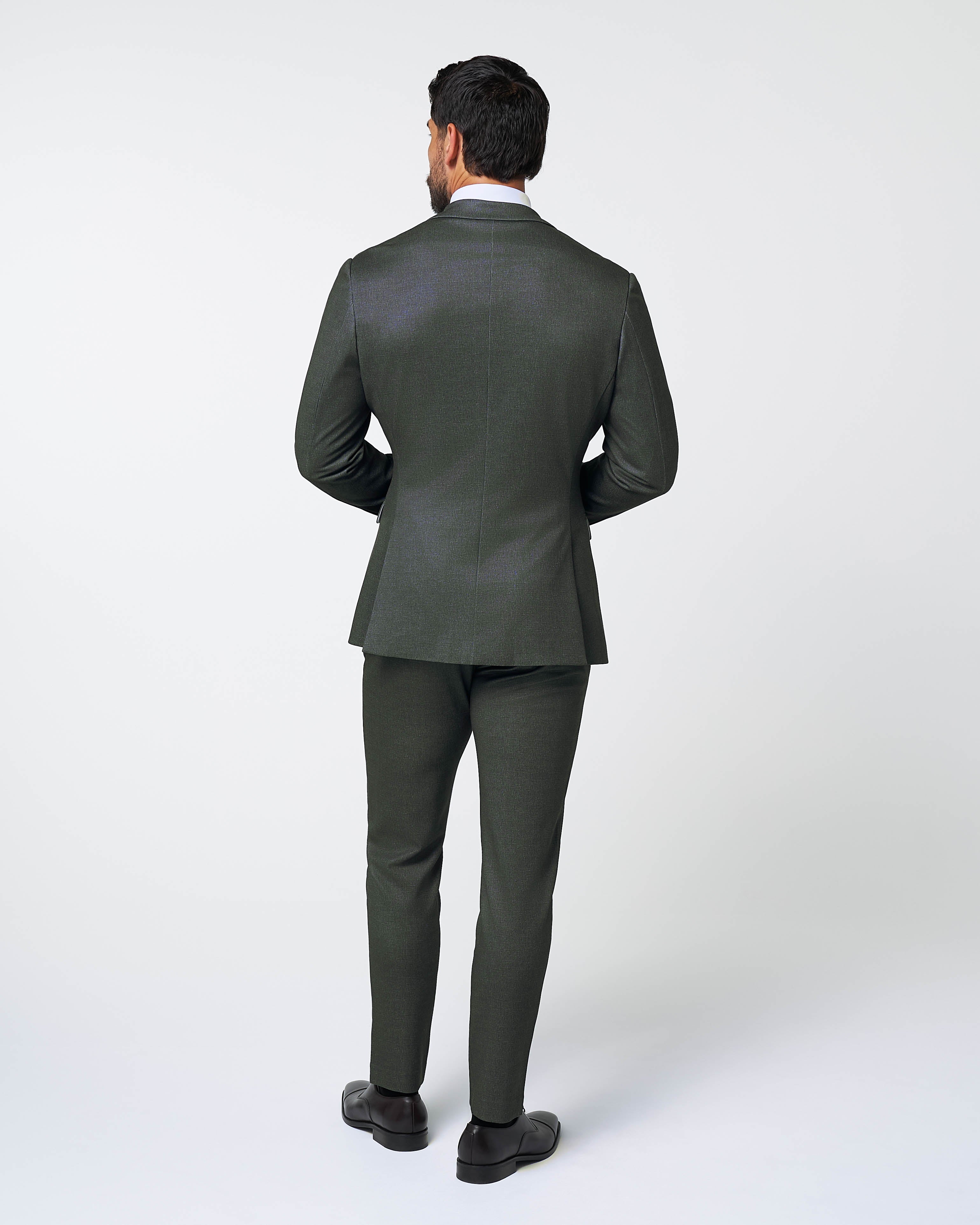 Athletic Fit Stretch Suit - Deep Olive