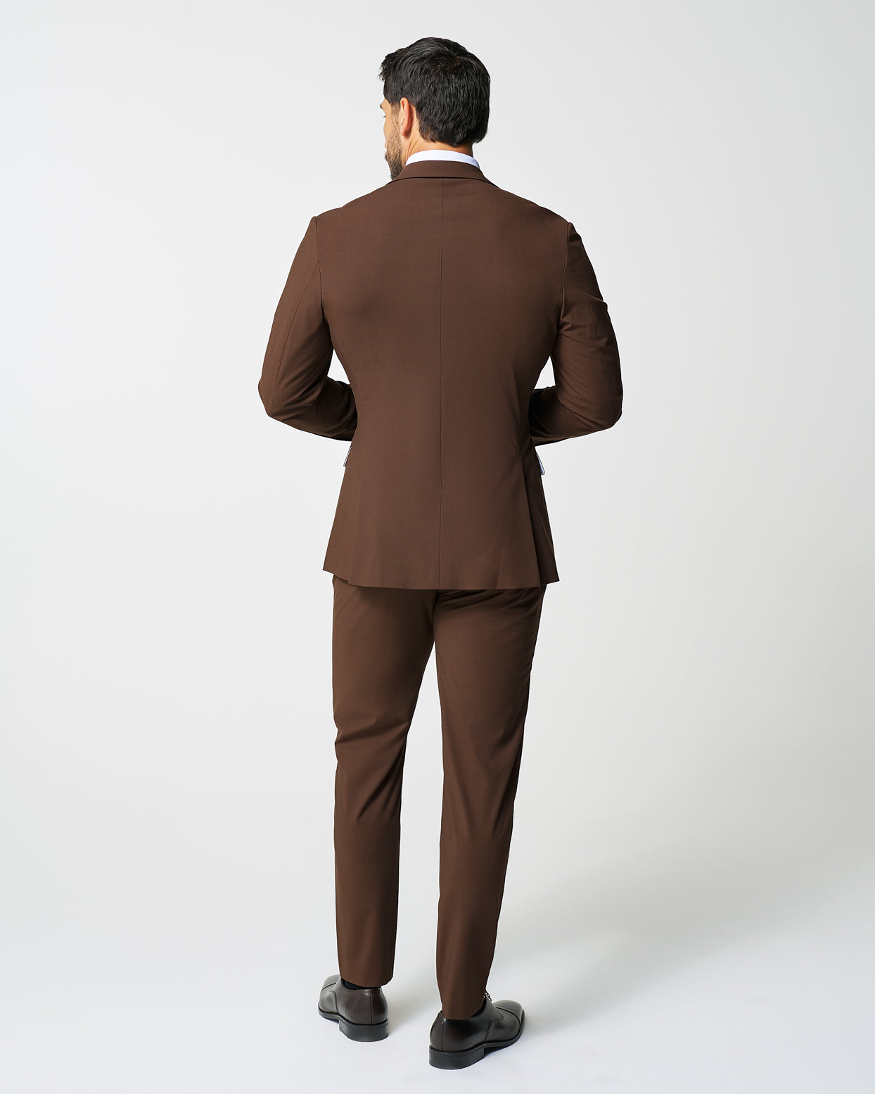 Athletic Fit Stretch Suit - Lightweight Heathered Chocolate