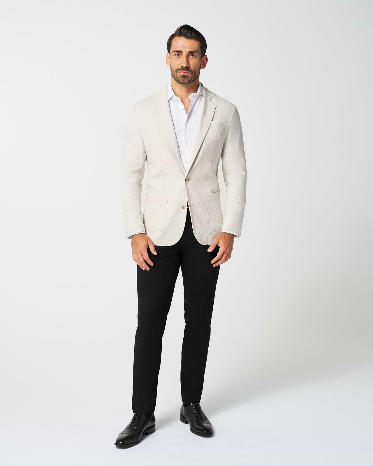 Unstructured Linen Blazer - Cream
