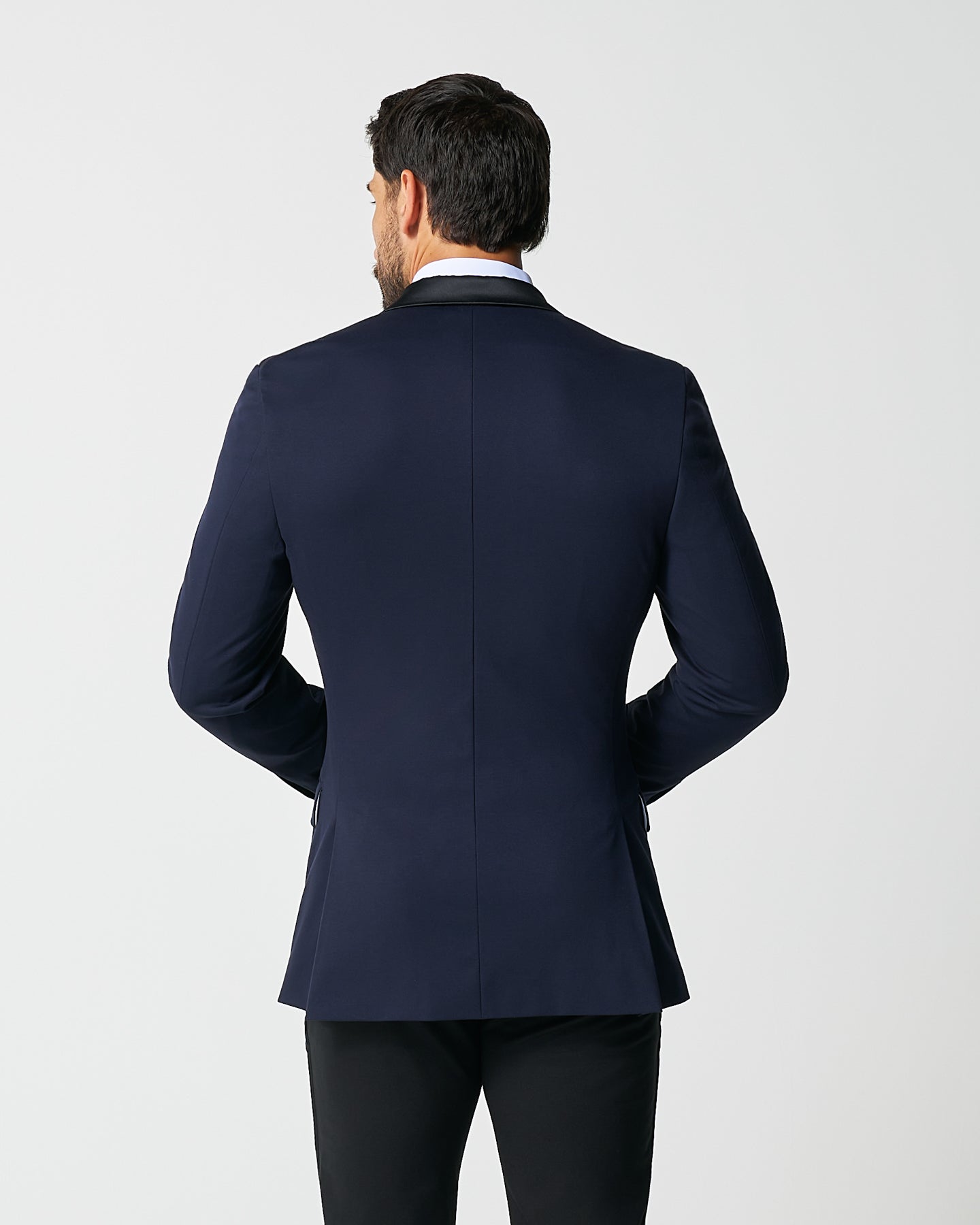 Athletic Fit Stretch Tuxedo Jacket - Navy with Peak Lapel