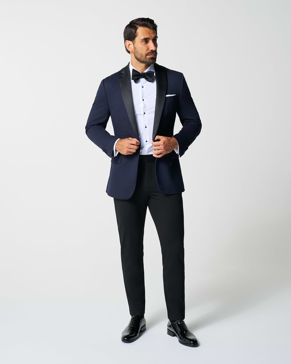 Athletic Fit Stretch Tuxedo Jacket - Navy with Peak Lapel