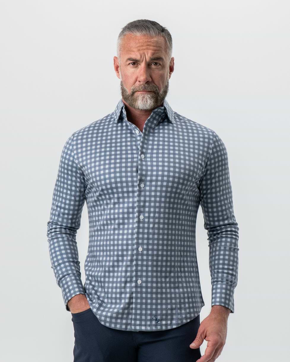 "The Ace" Big Navy Check Button Down
