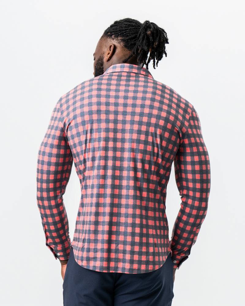 "The Filson" Red & Navy Big Check Button Down
