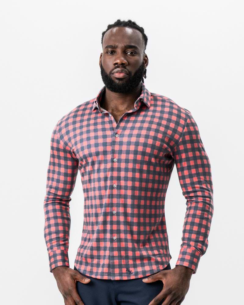 "The Filson" Red & Navy Big Check Button Down