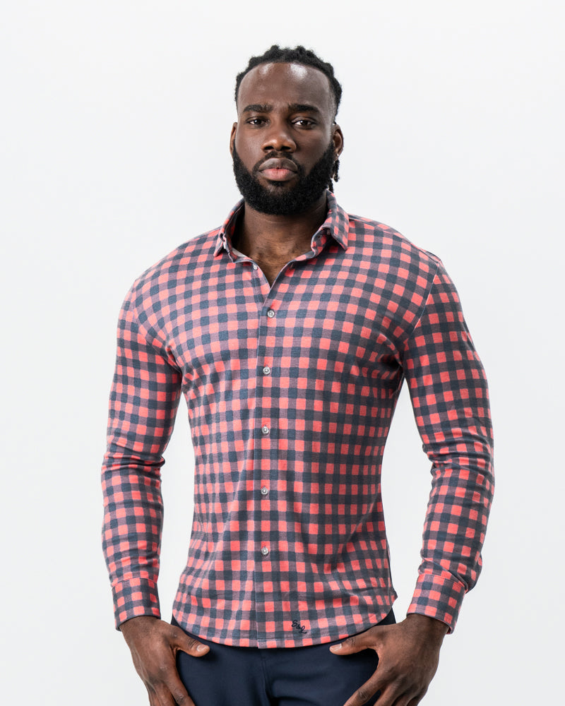 "The Filson" Red & Navy Big Check Button Down