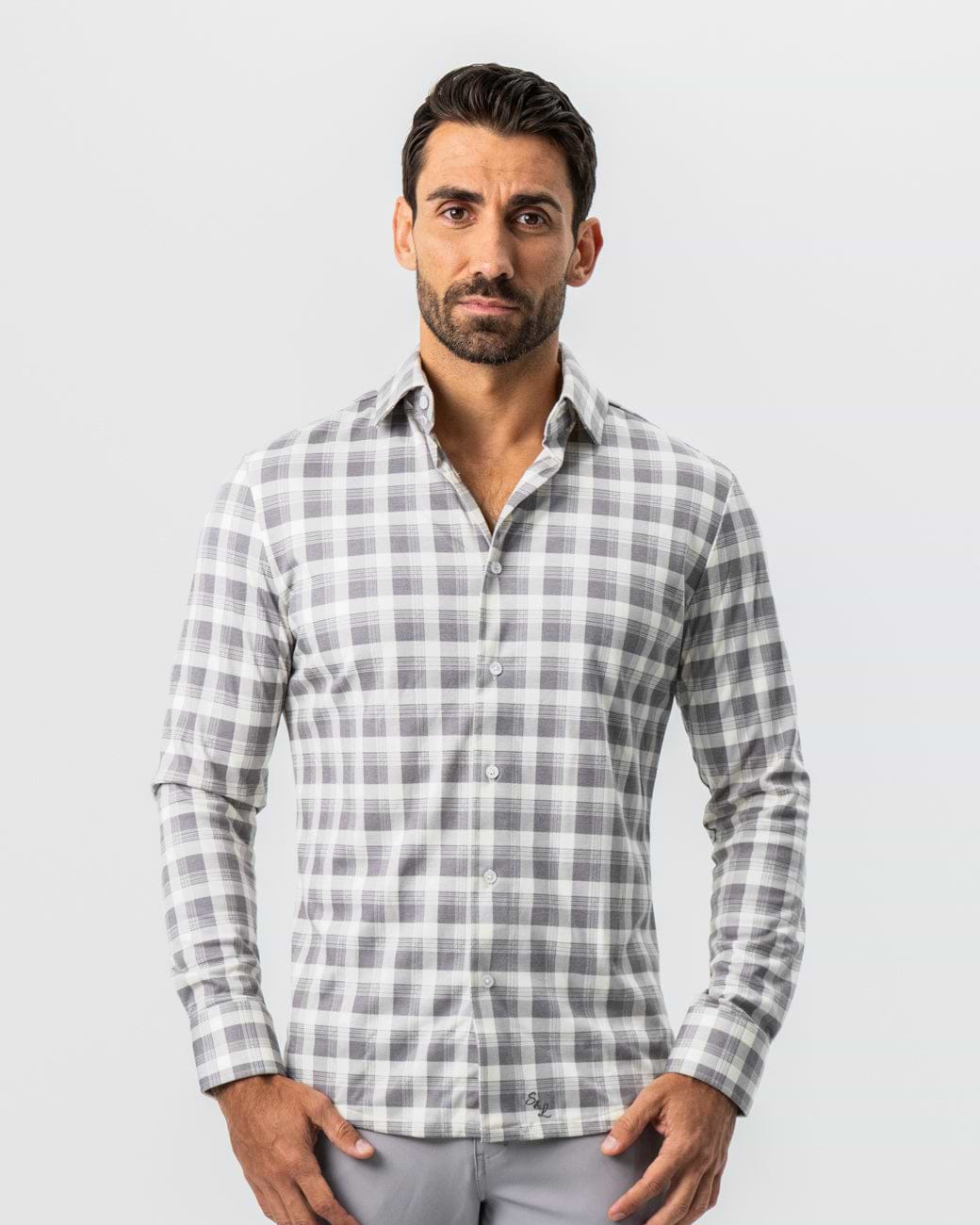 "The Holden" Grey Plaid Button Down