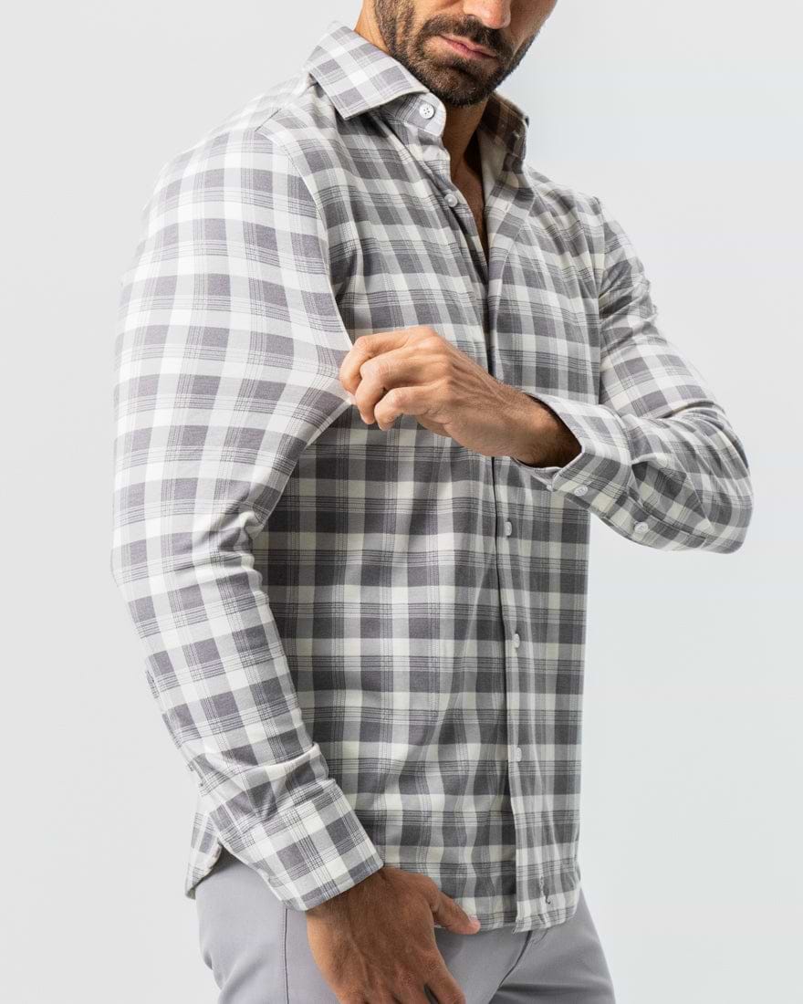 "The Holden" Grey Plaid Button Down