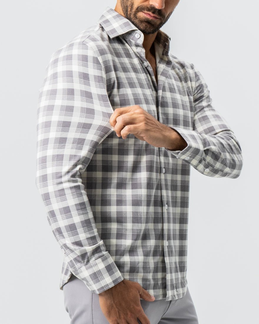 "The Holden" Grey Plaid Button Down