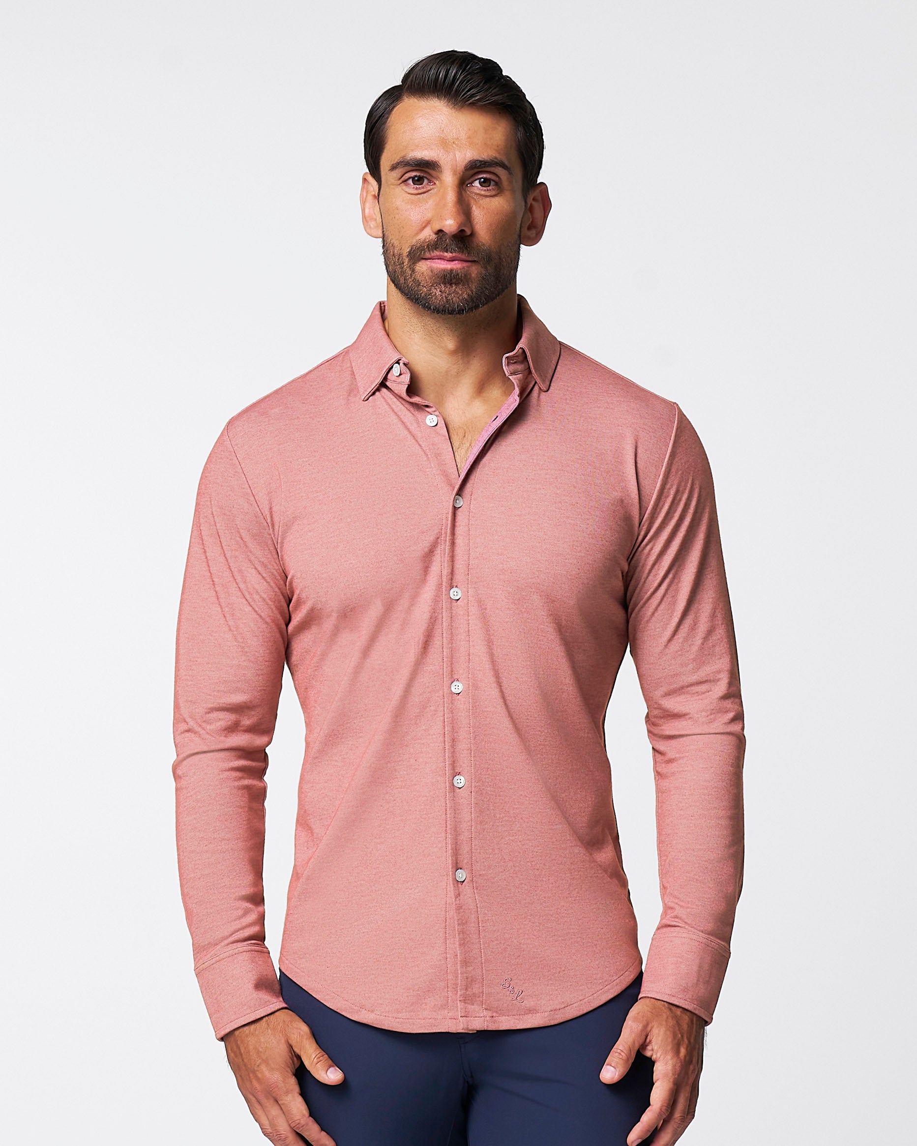 "The Jace" Maroon Pique Button Down