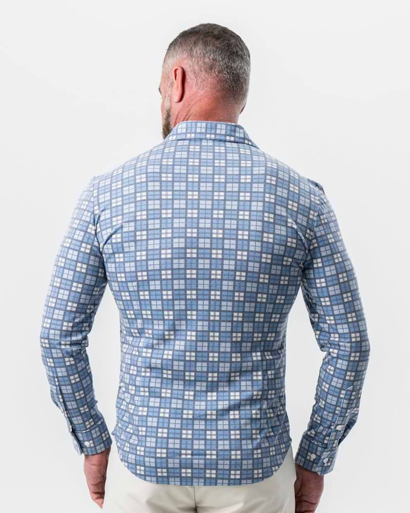 "The Ellis" Blue, Tan & Teal Plaid Button Down