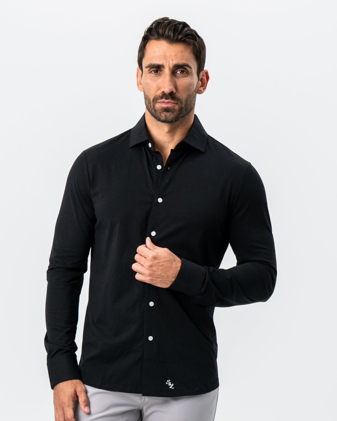 "The Dexter" Black Button Down