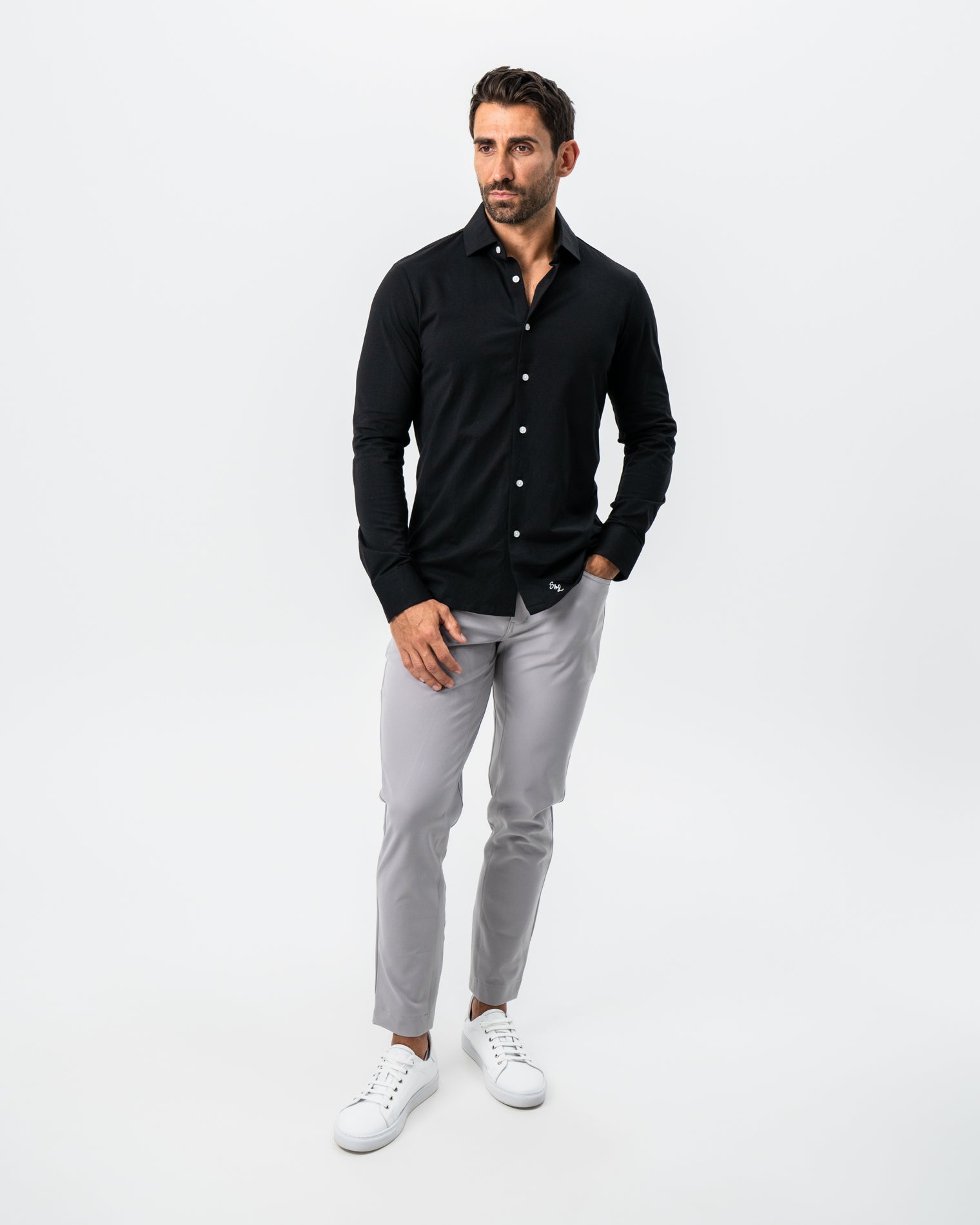 "The Dexter" Black Button Down