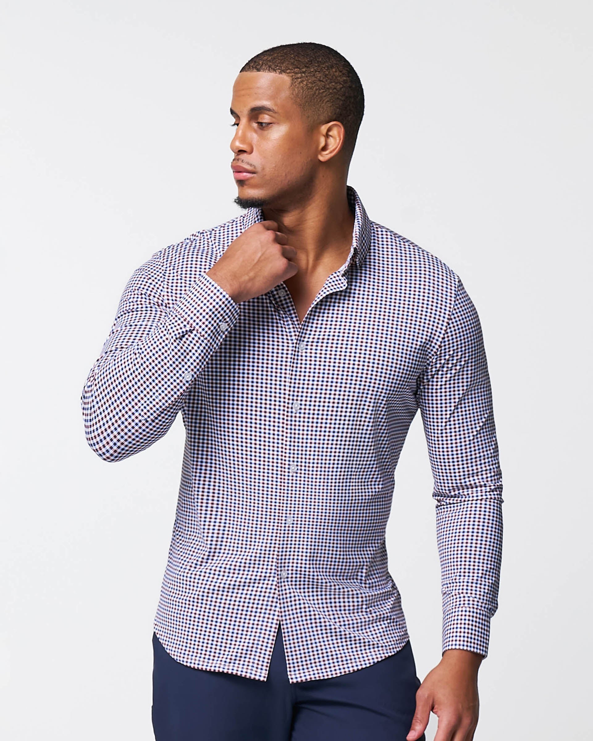 "The Ledger" Sport Shirt -  Red, White and Navy Plaid