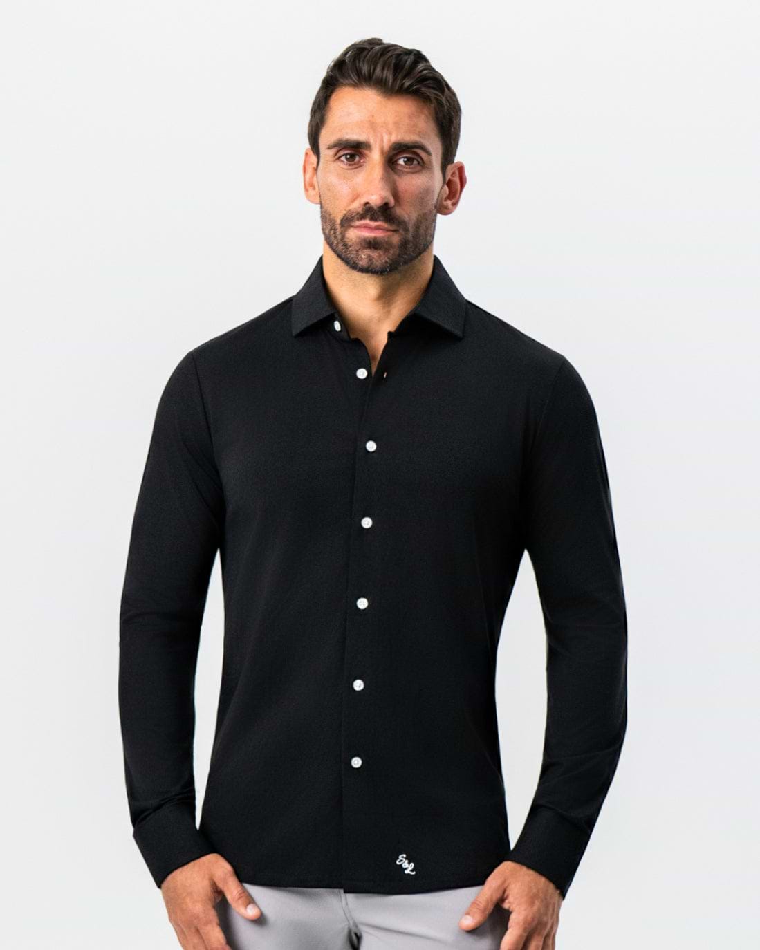 "The Dexter" Black Button Down