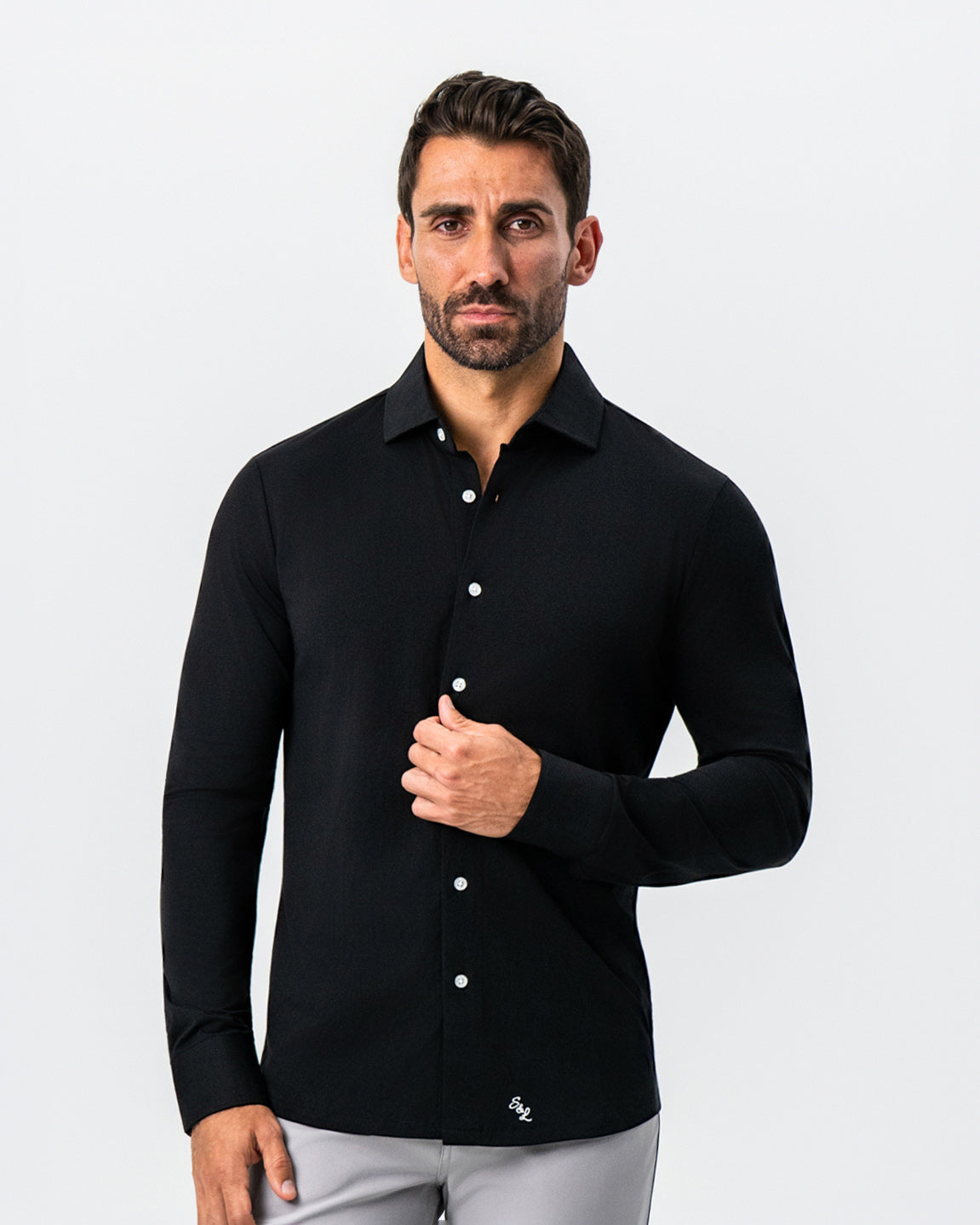 "The Dexter" Black Button Down
