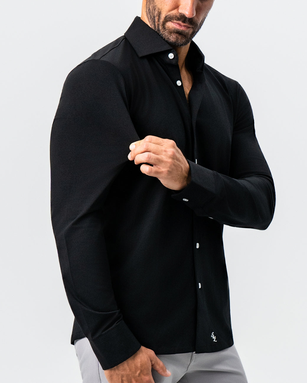 "The Dexter" Black Button Down