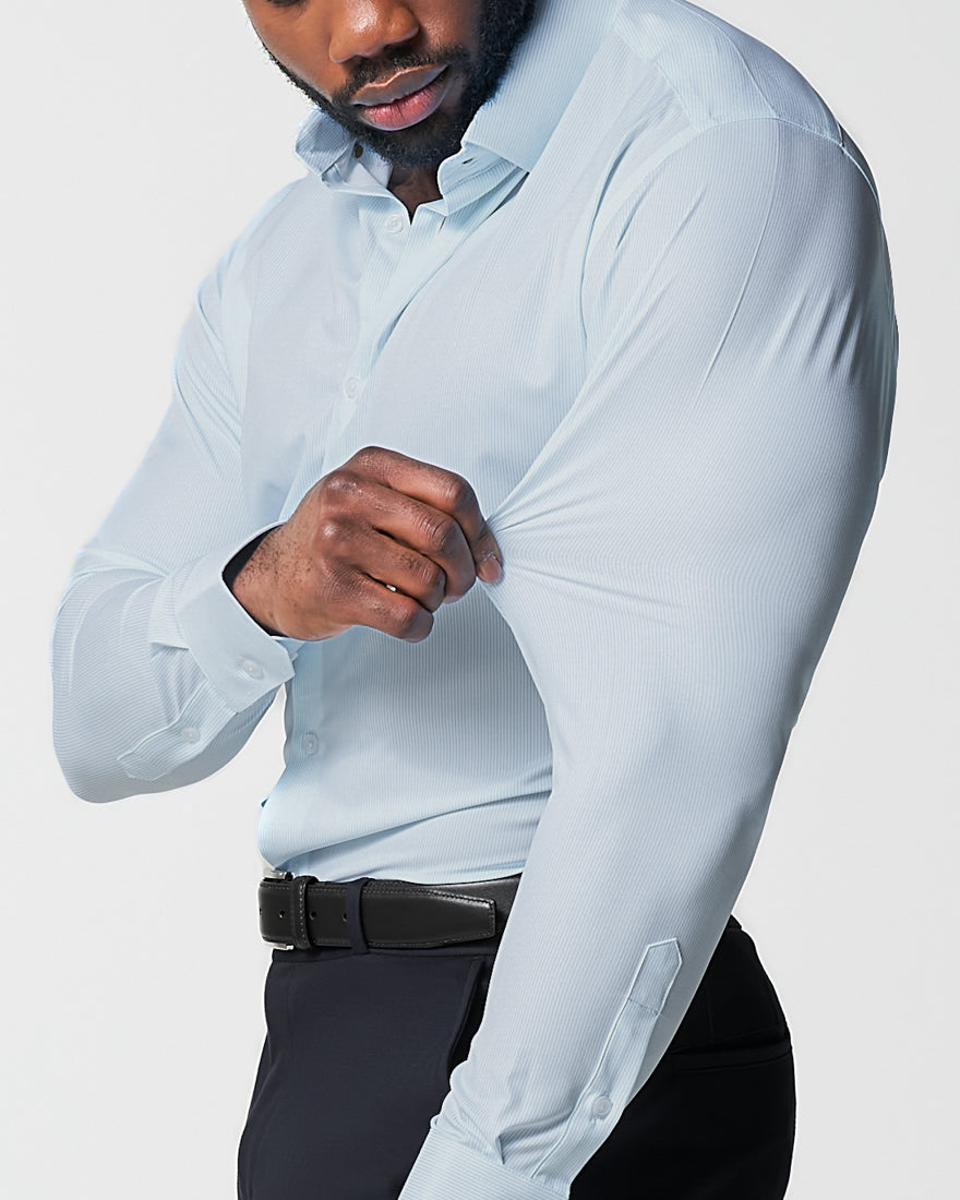 "The Belmont" Light Blue Pinstripe - Classic Fit