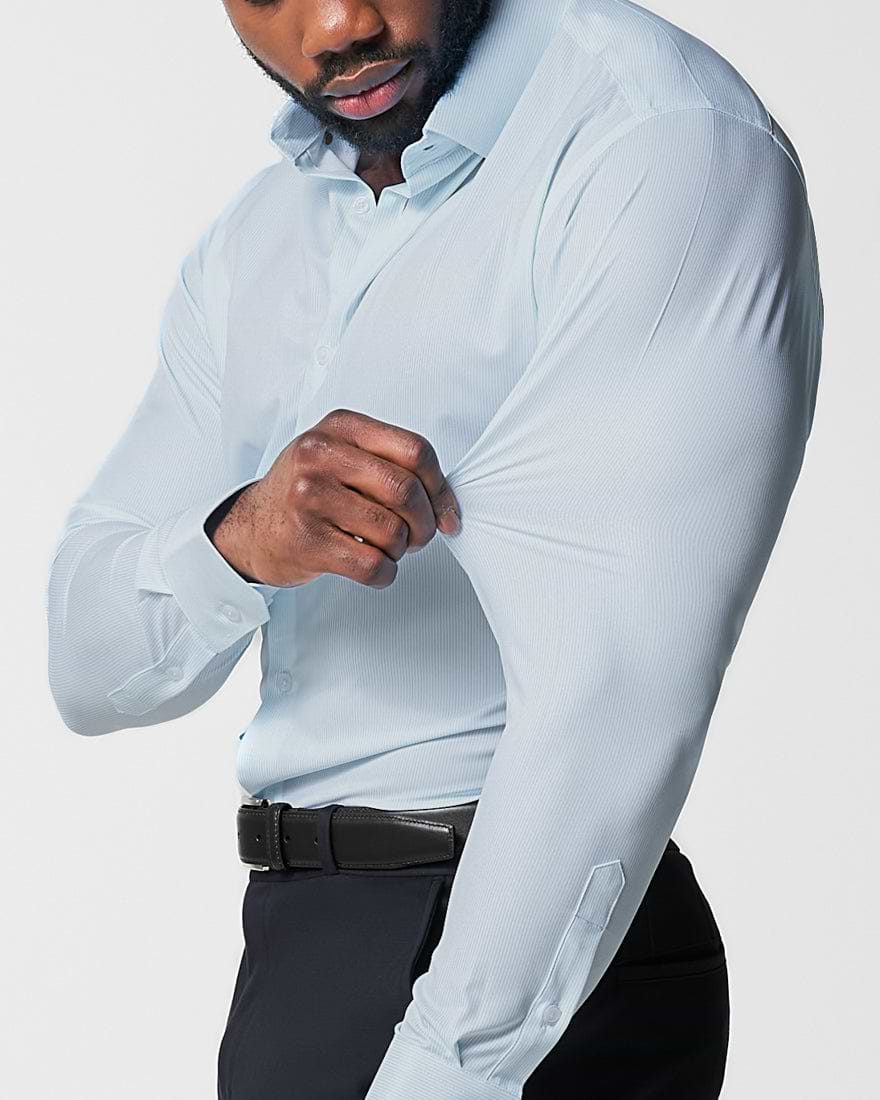 "The Belmont" Light Blue Pinstripe