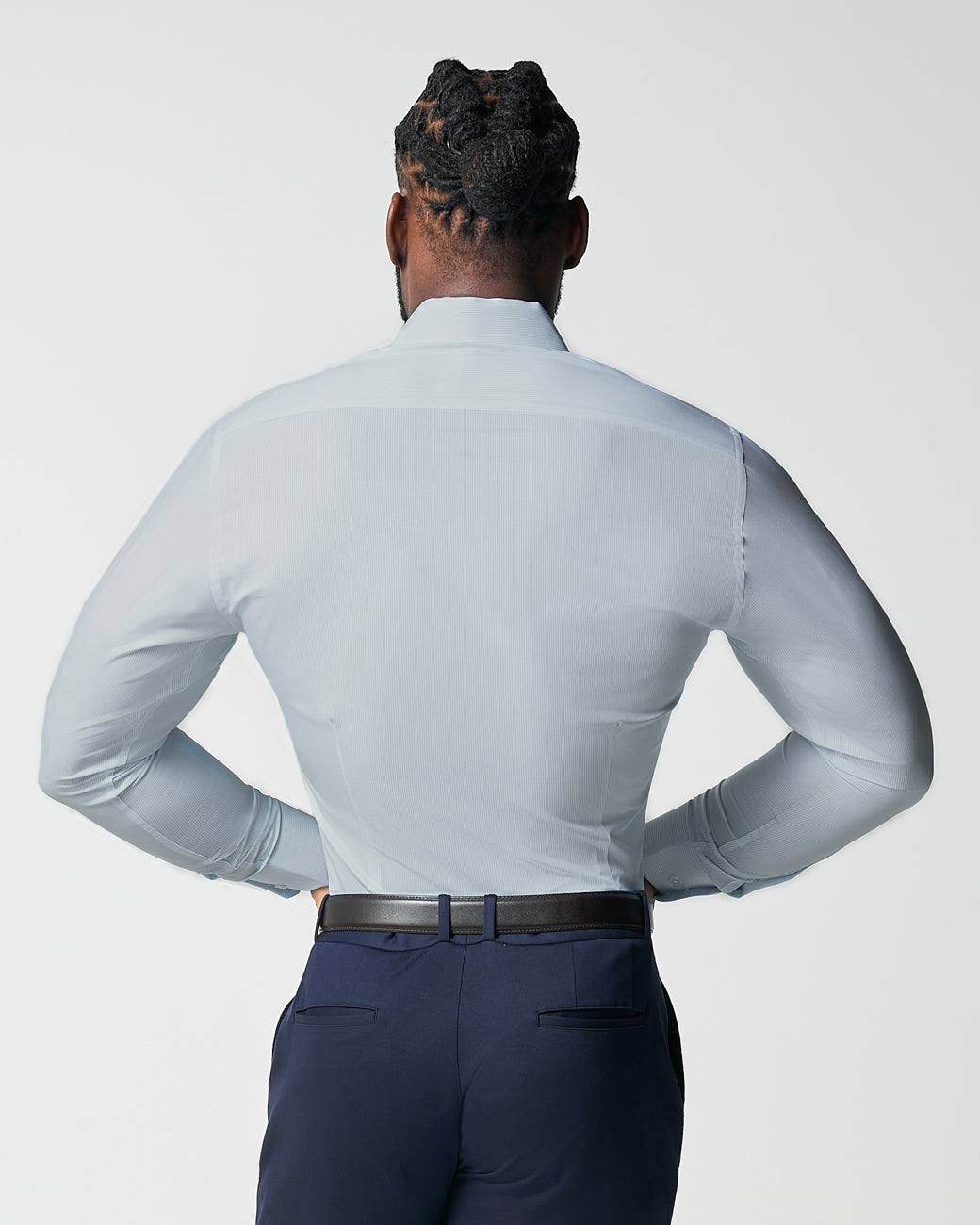 "The Belmont" Light Blue Pinstripe