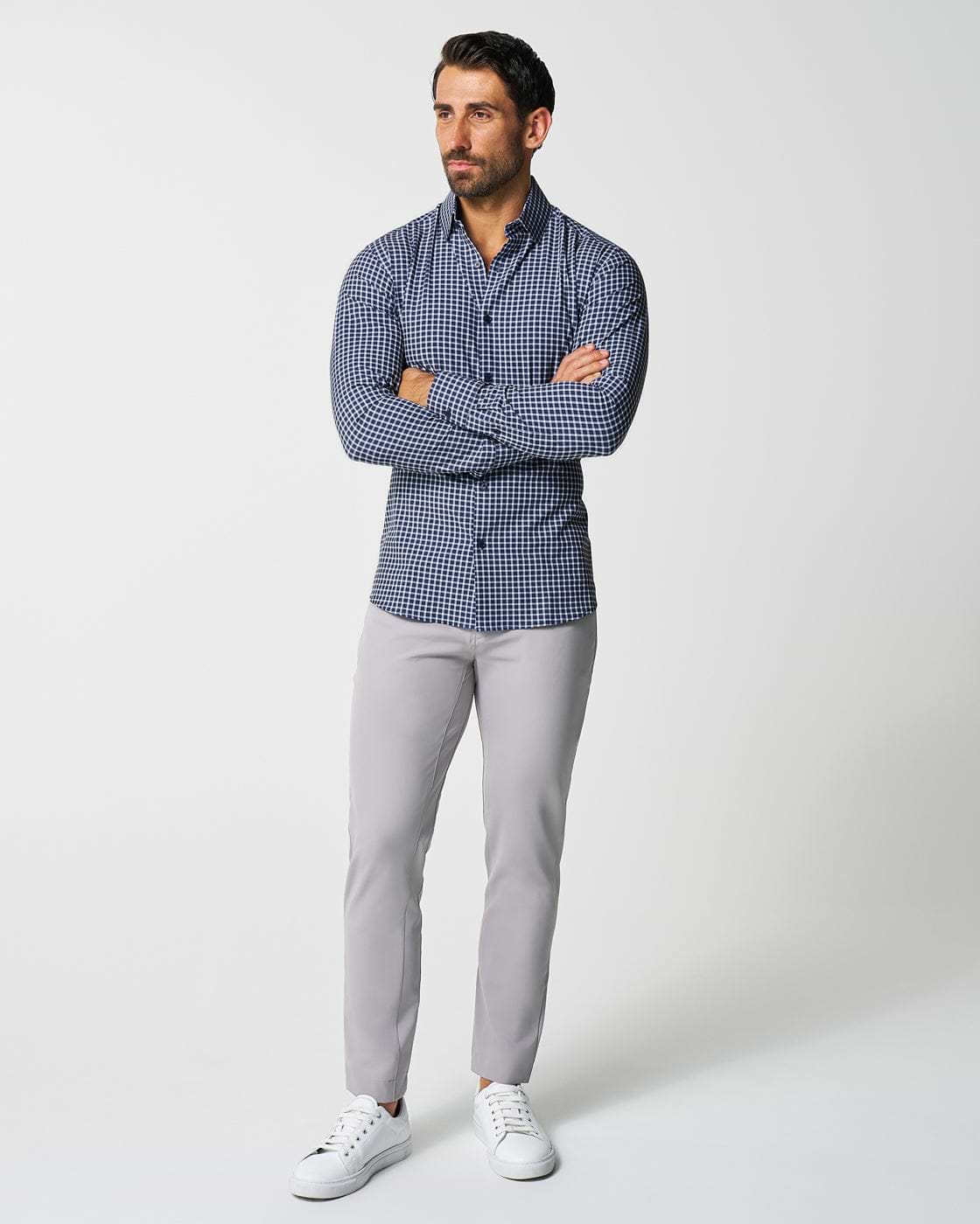 "The Callahan" Blue and White Mini Plaid