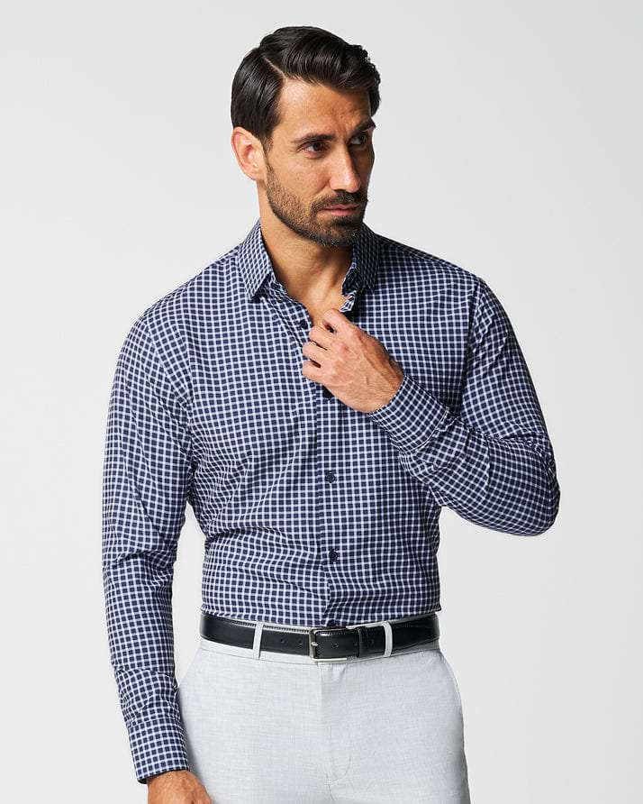 "The Callahan" Blue and White Mini Plaid