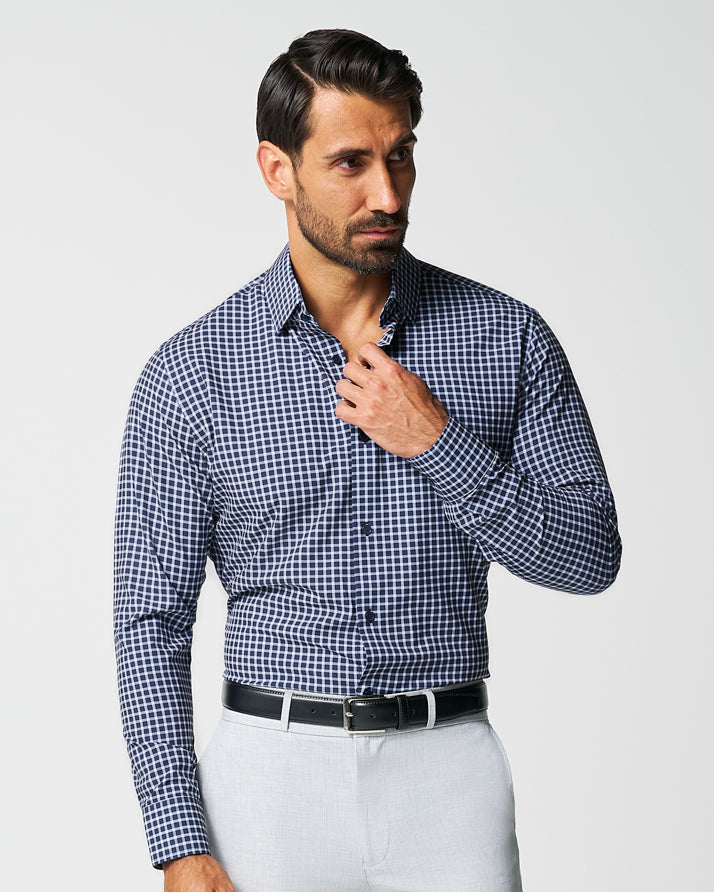 "The Callahan" Blue and White Mini Plaid